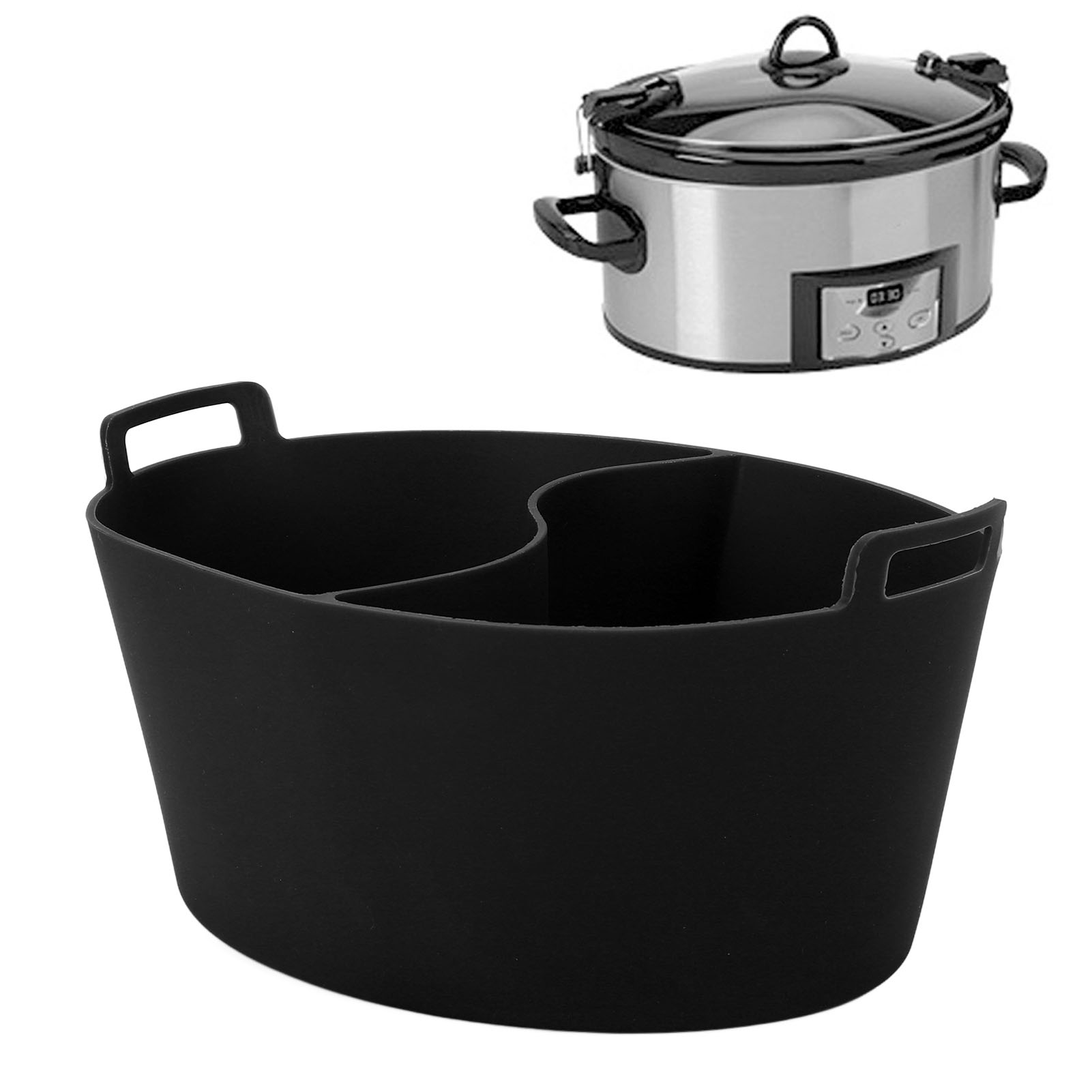 Innenteiler Aus Silikon Für Schongarer, Wasserdicht, Wiederverwendbar, Für Crockpot 6qt Schongarer, Schwarz.
