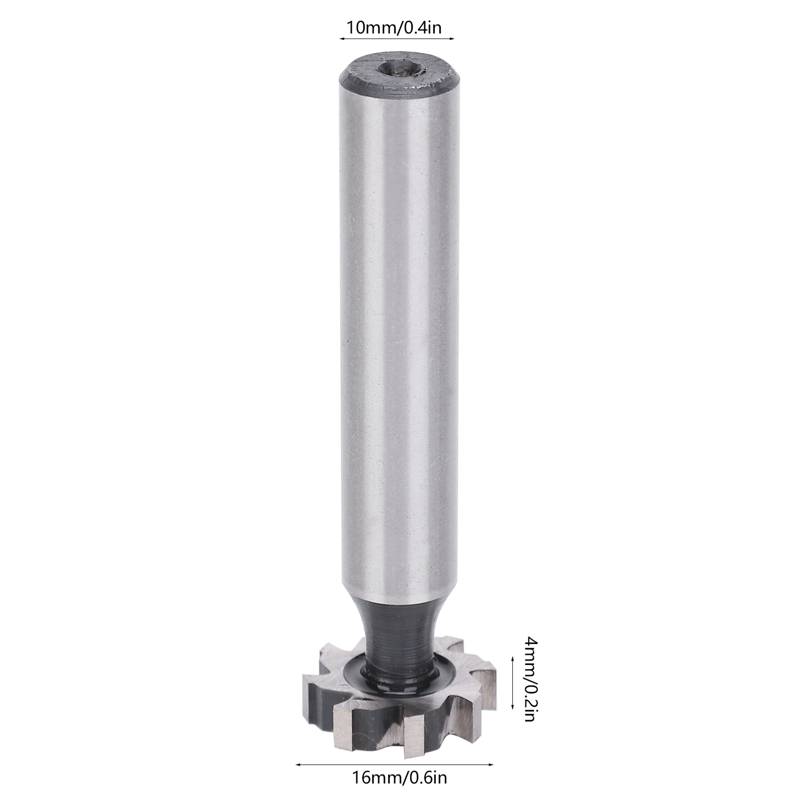 Starrer T-nutfräser Mit Geradem Schaft Aus Schnellarbeitsstahl (hss) Für Halbkreisförmige Nutfräser, 4 X 16 X 10 Mm
