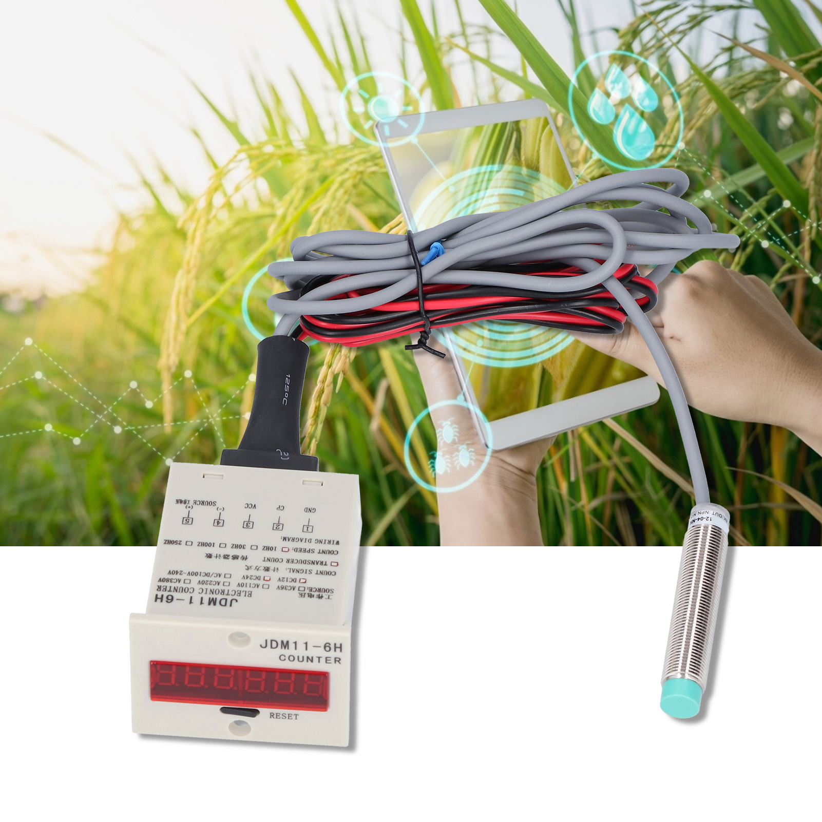 Berm® (zugelassener Zähler Bem-6h-04nk-l-ct, Elektronischer Digitalanzeigesensor, Dc12-24v Zähler)