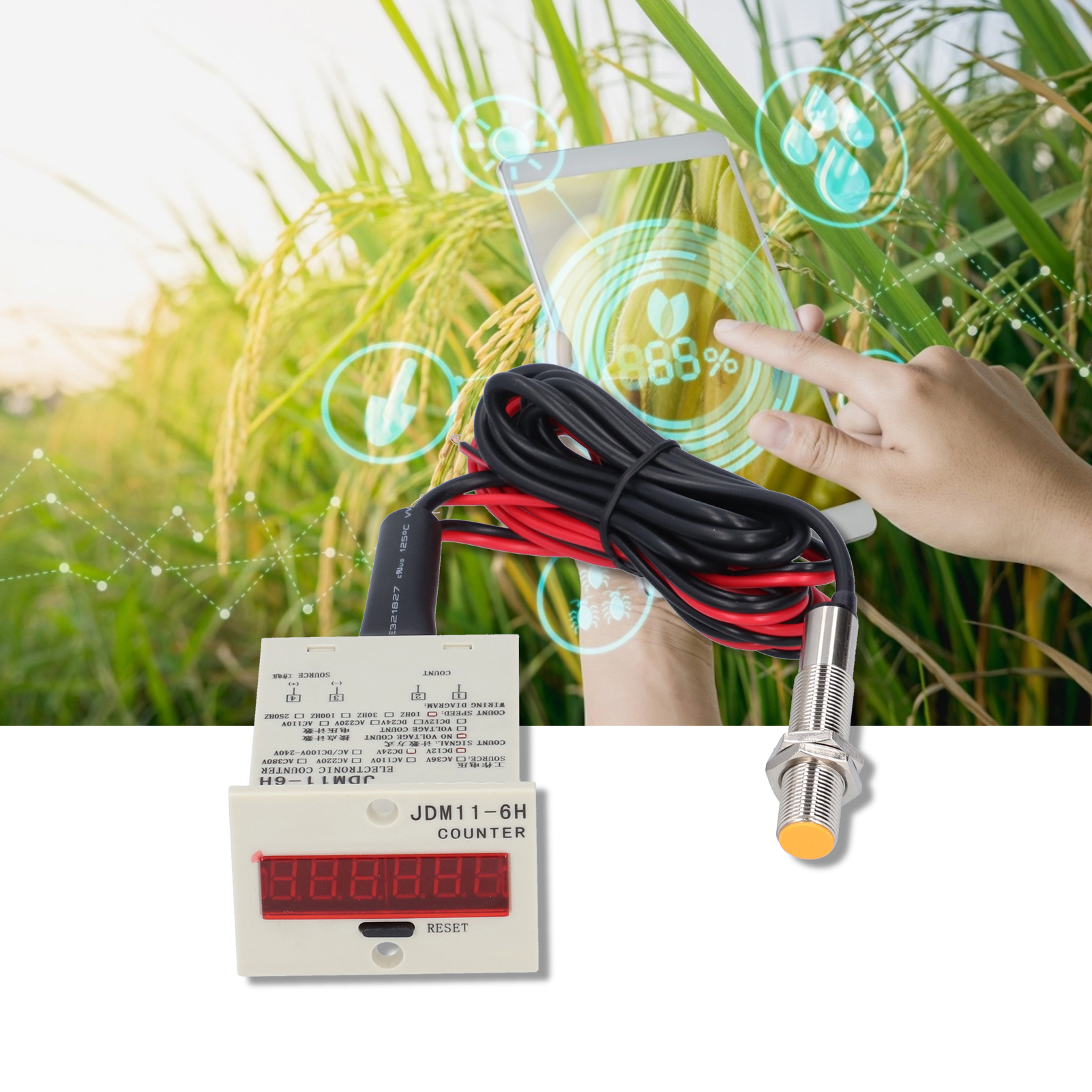 Berm® Bem-6h-12j-ct Induktives Elektronisches Digitales Industriemessgerät, 12–24 V Dc