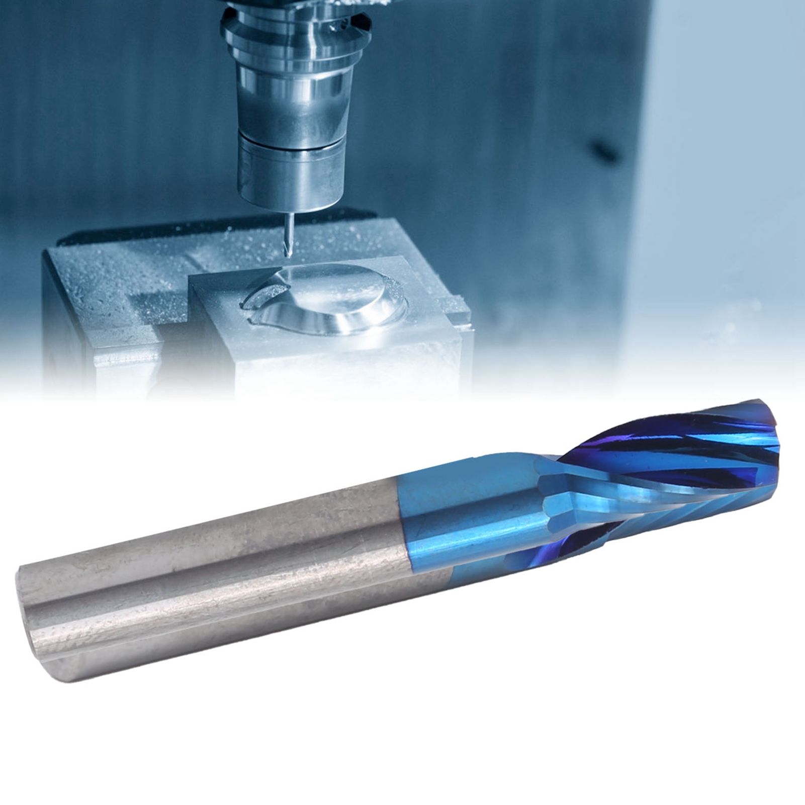 Einschneidiger Aluminium-spiralfräser 61245, Blaue Ausführung