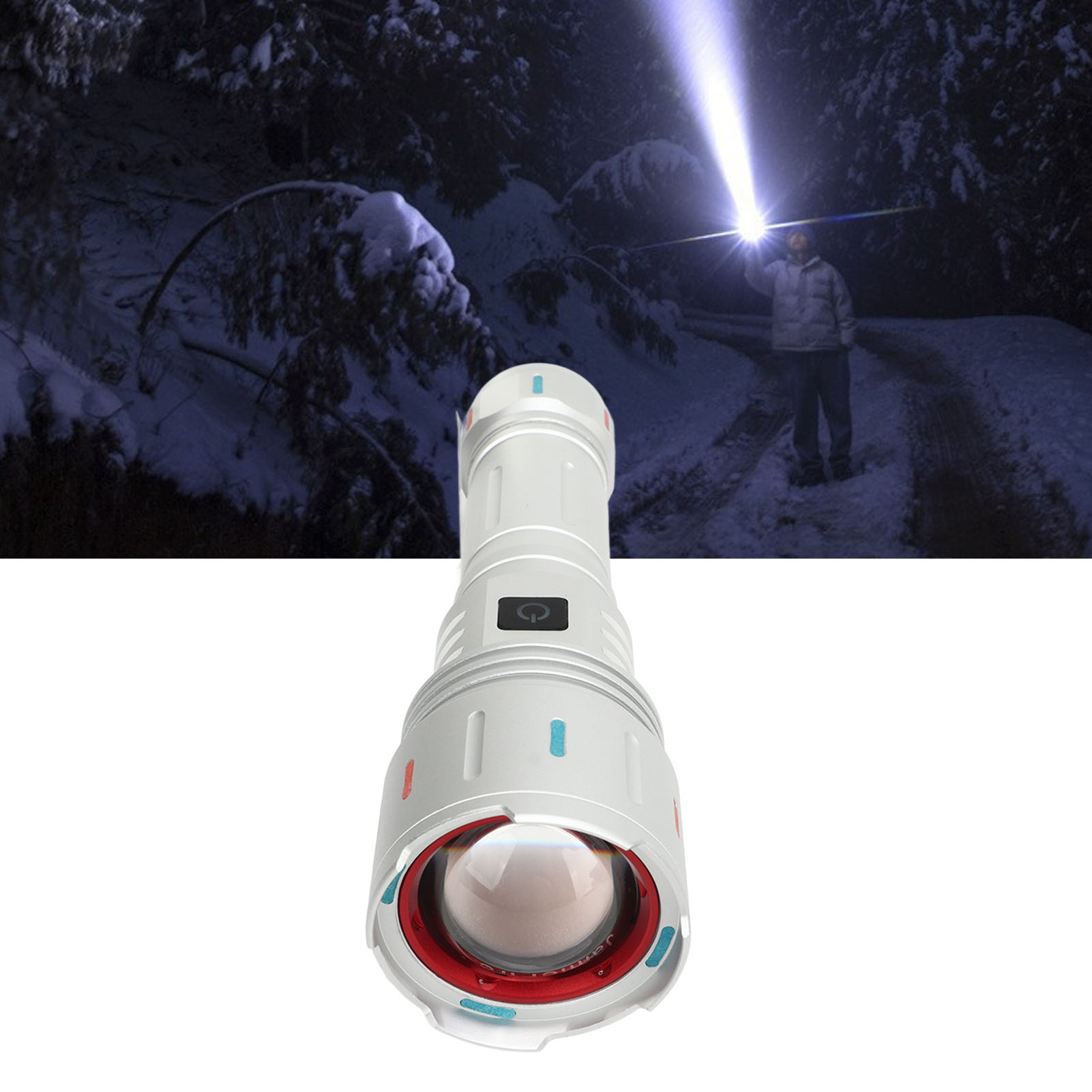 Hochleistungsfähige, Wiederaufladbare Led-taschenlampe Mit 10000 Lumen, Ultrahell, Mit Zoom, Ideal Für Camping, Wandern Und Notfallsituationen Im Freien.