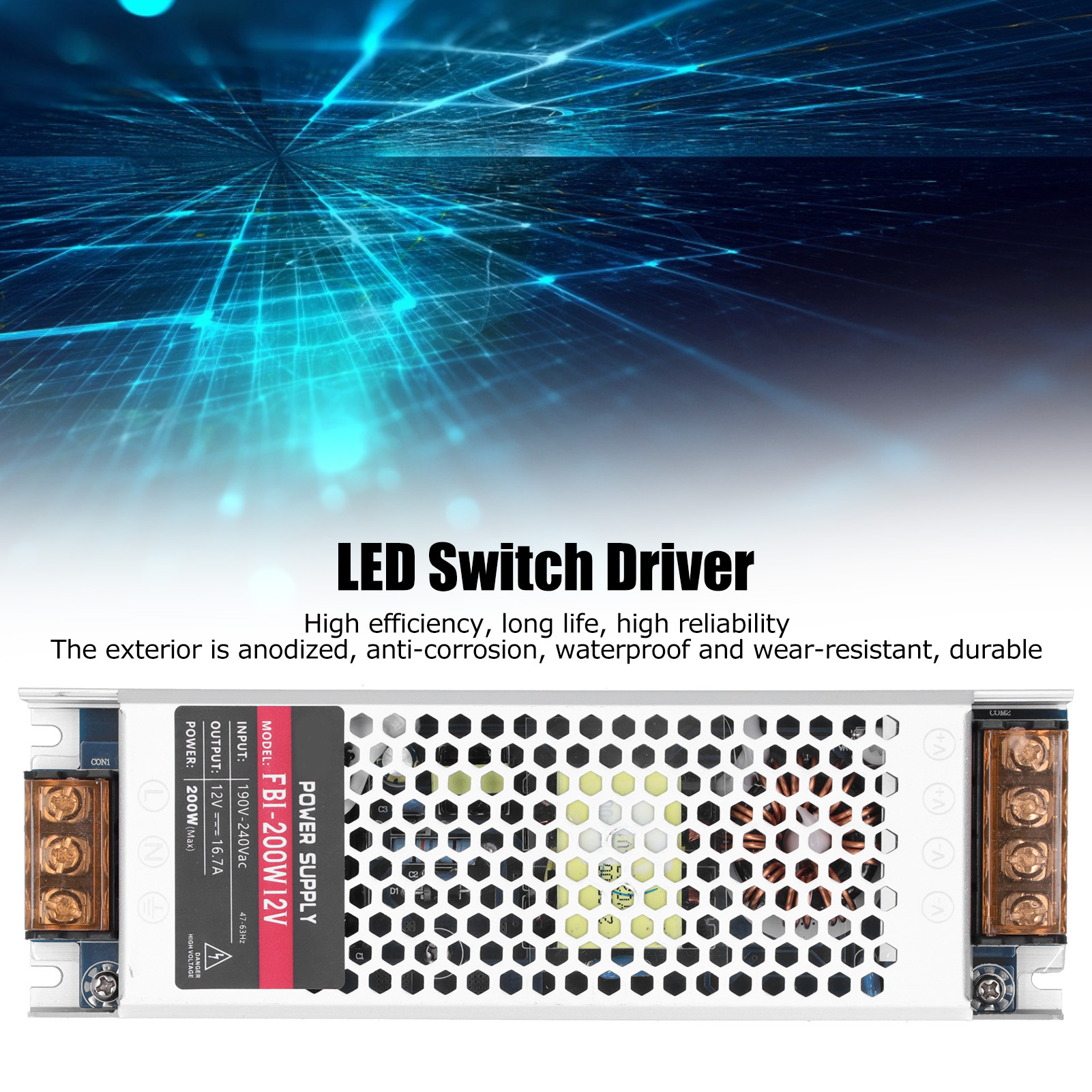 Schaltnetzteil Für Led-streifen Der Fbi-serie Für Den Innenbereich, 200 W, 190–240 V Dc, 12 V Ac
