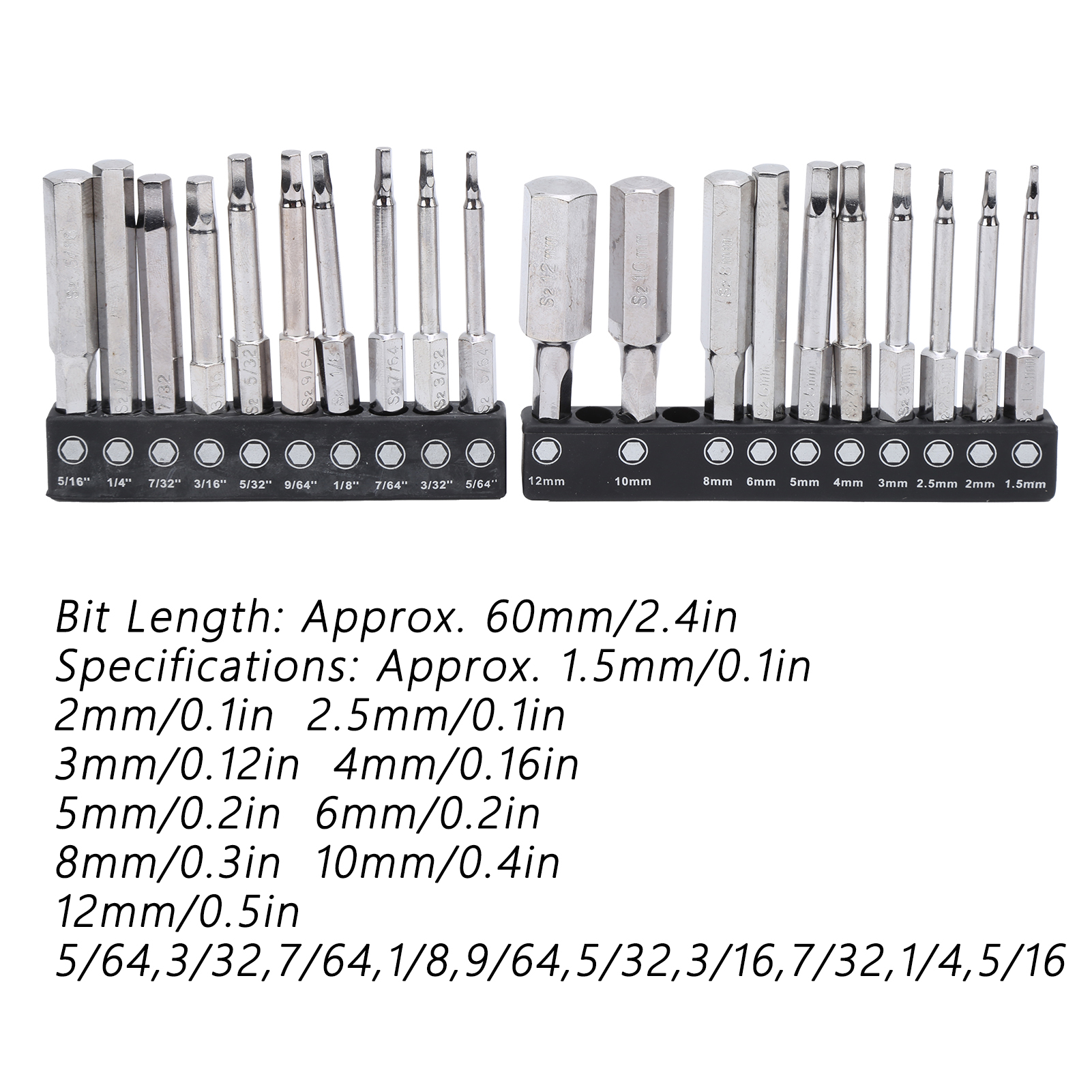 Set Mit 20 60-mm-sechskantschraubendrehern