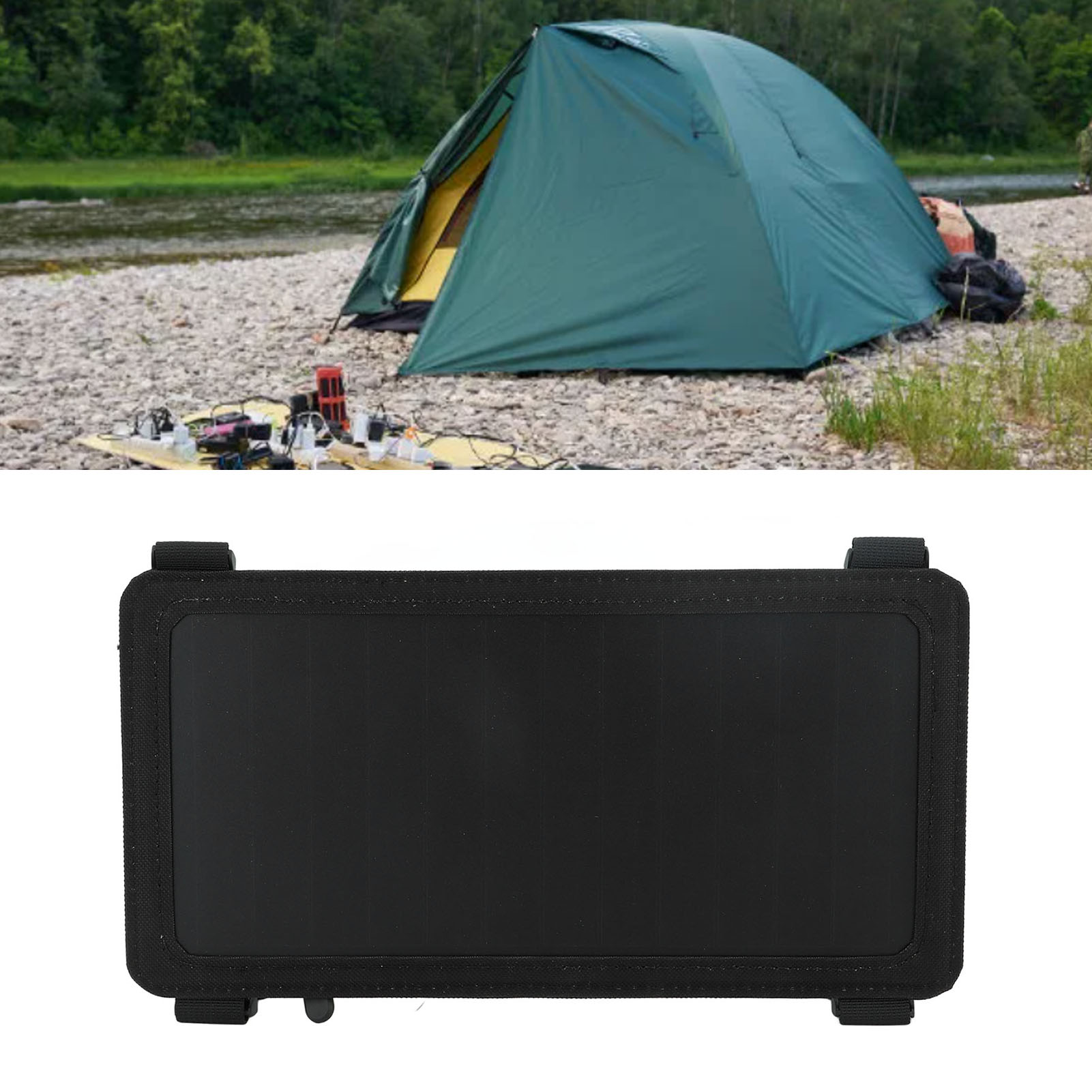Rucksack-solarpanel (6 W, 5 V) Zum Laden Von Mobiltelefonen Mit Praktischer Netztasche Auf Der Rückseite. Tragbares Solarladegerät Für Den Outdoor-einsatz.