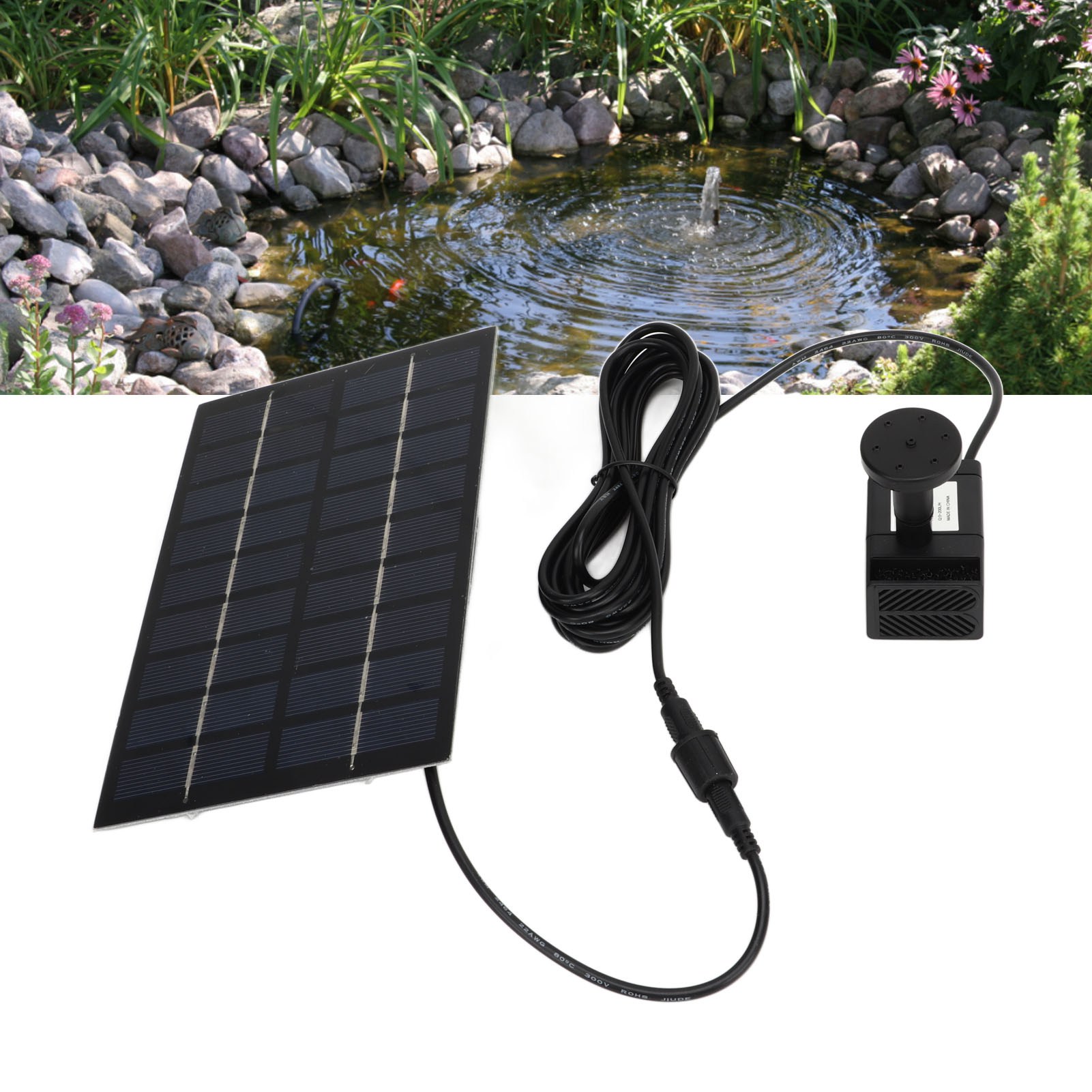 Dekorative 9v 1,8w Solarpumpe Für Springbrunnen, Teiche Und Gartenpools, Solarwasserpumpen-set