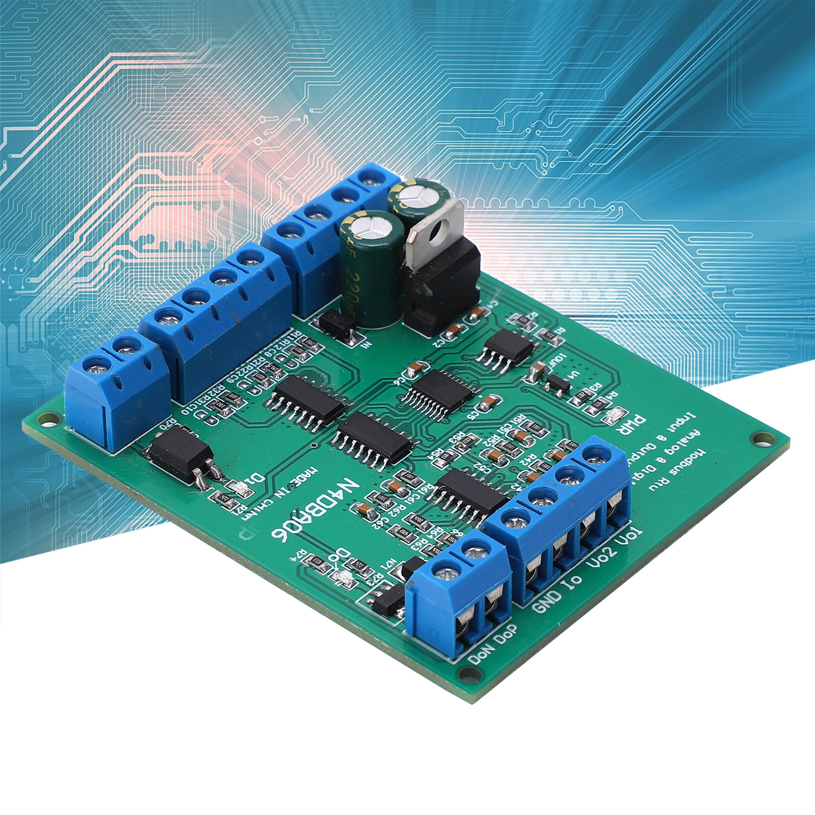 N4dba06 8-kanal-analog-digital-e/a-modul Mit Modbus Rtu Rs485-protokoll (adc/dac)