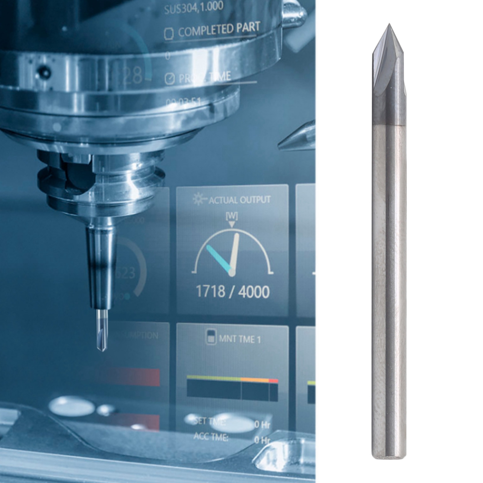 3-schneidiger Fasenfräser, 60°-cnc-fräser, D460°50l Bohrer