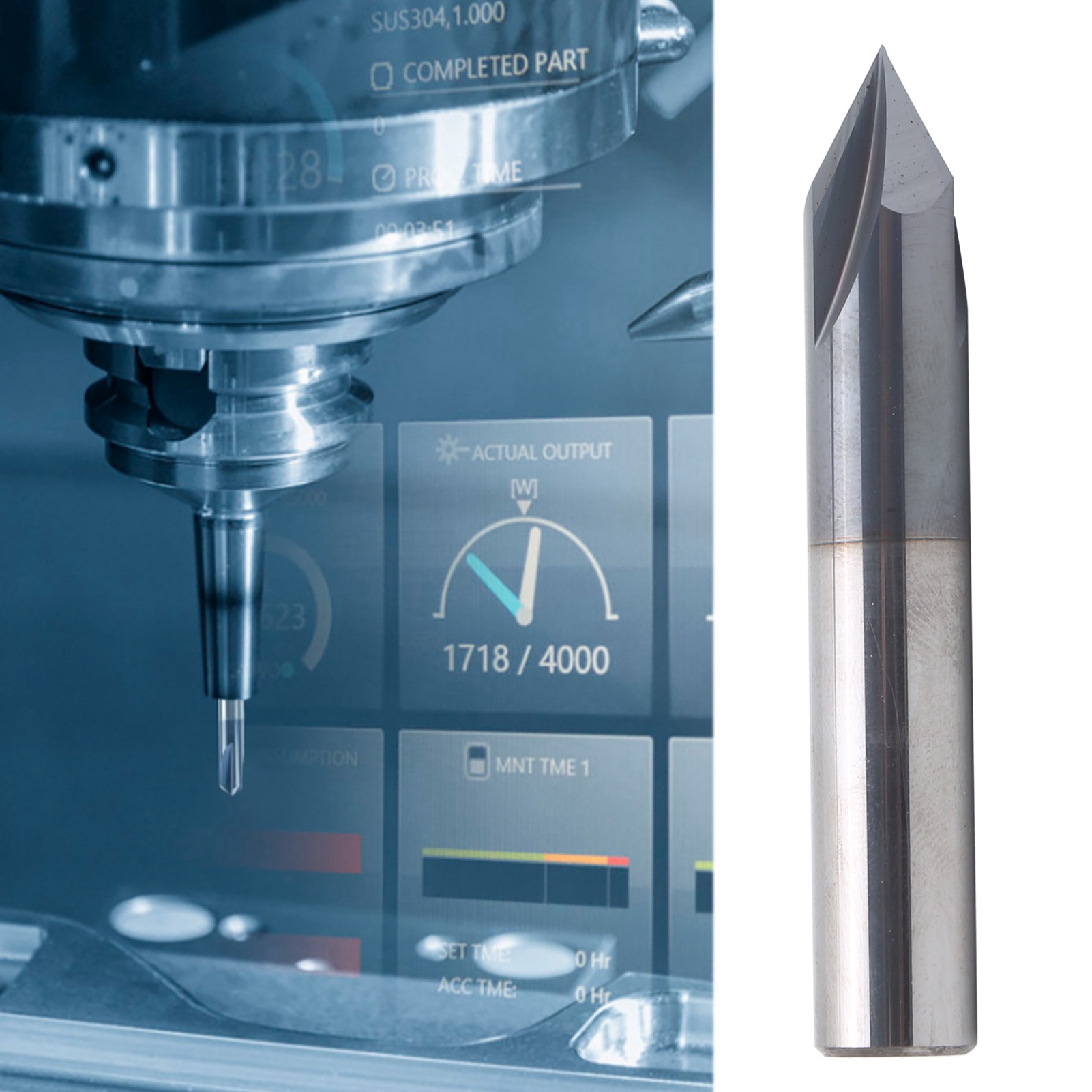 3-schneidiger Fasenfräser, 60°-cnc-fräser, D1260°75l Bohrer