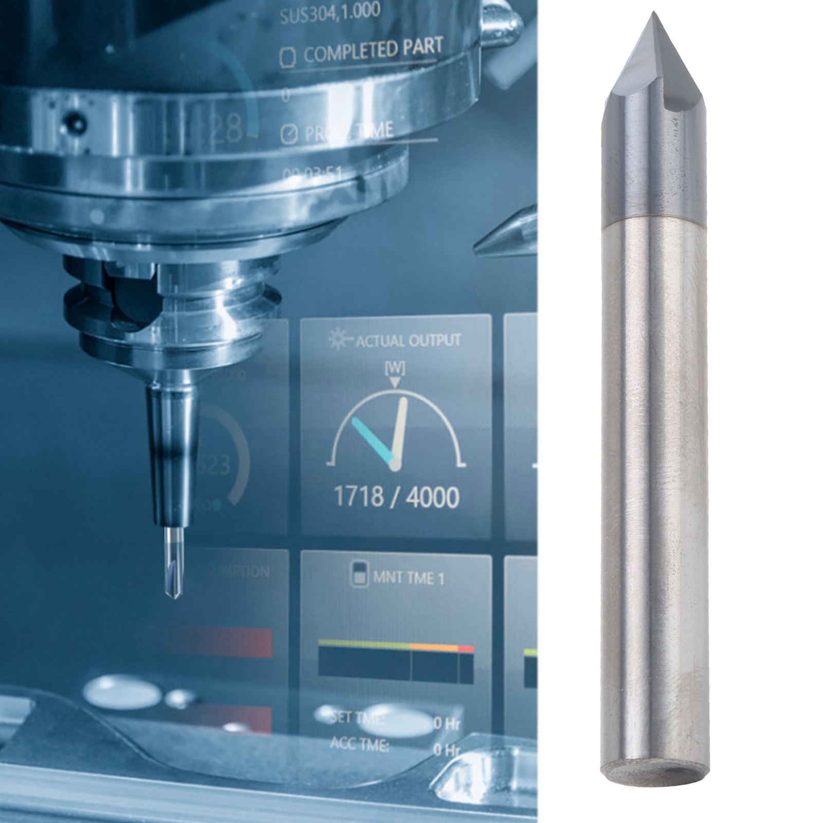 3-schneidiger Fasenfräser, 60°-cnc-fräser, D1060°75l Bohrer