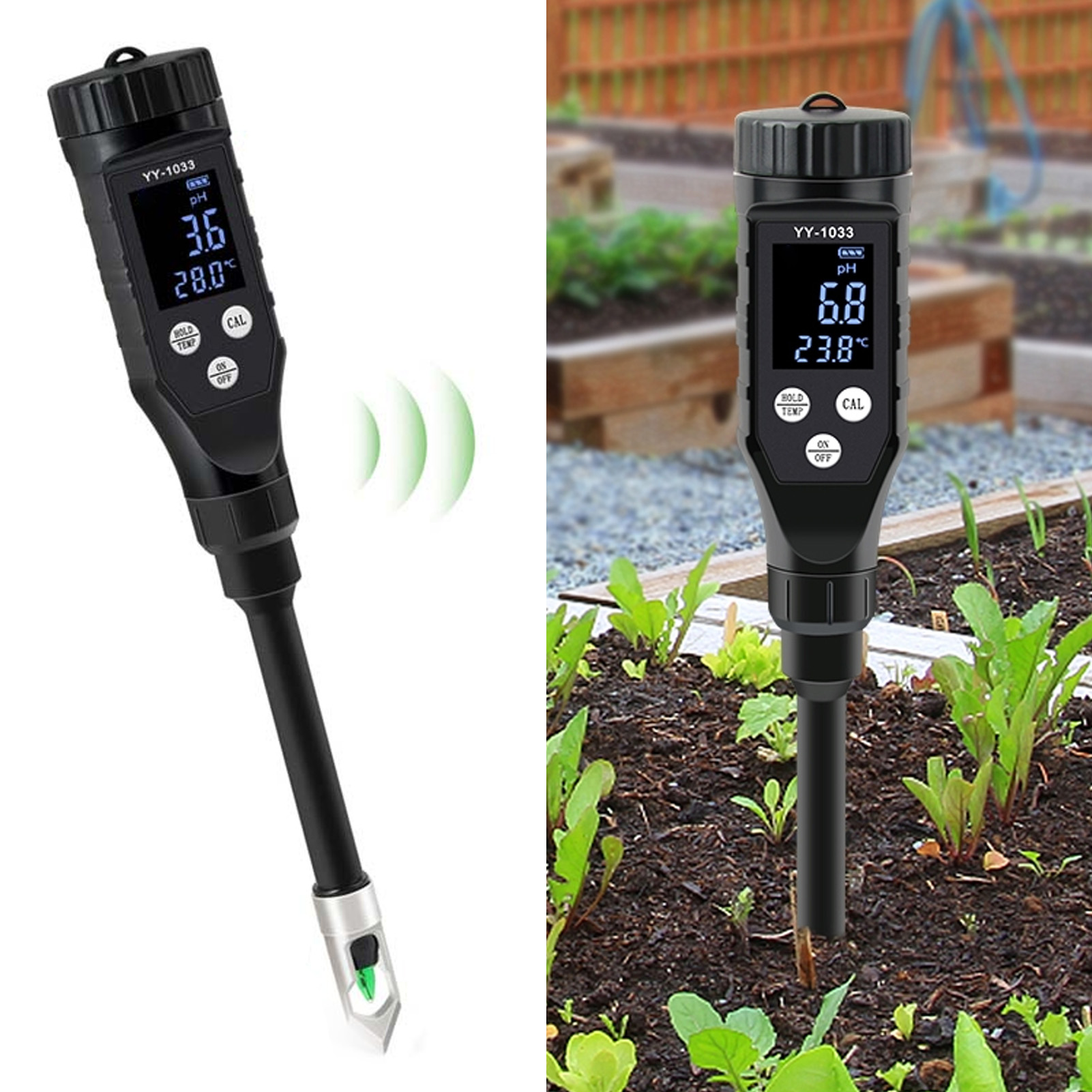 Yy-1033 Boden-ph-meter Mit Digitalanzeige Und Bluetooth-konnektivität Geeignet Für Gartenbau, Topfpflanzen, Gewächshauskulturen Und Präzise Messungen.