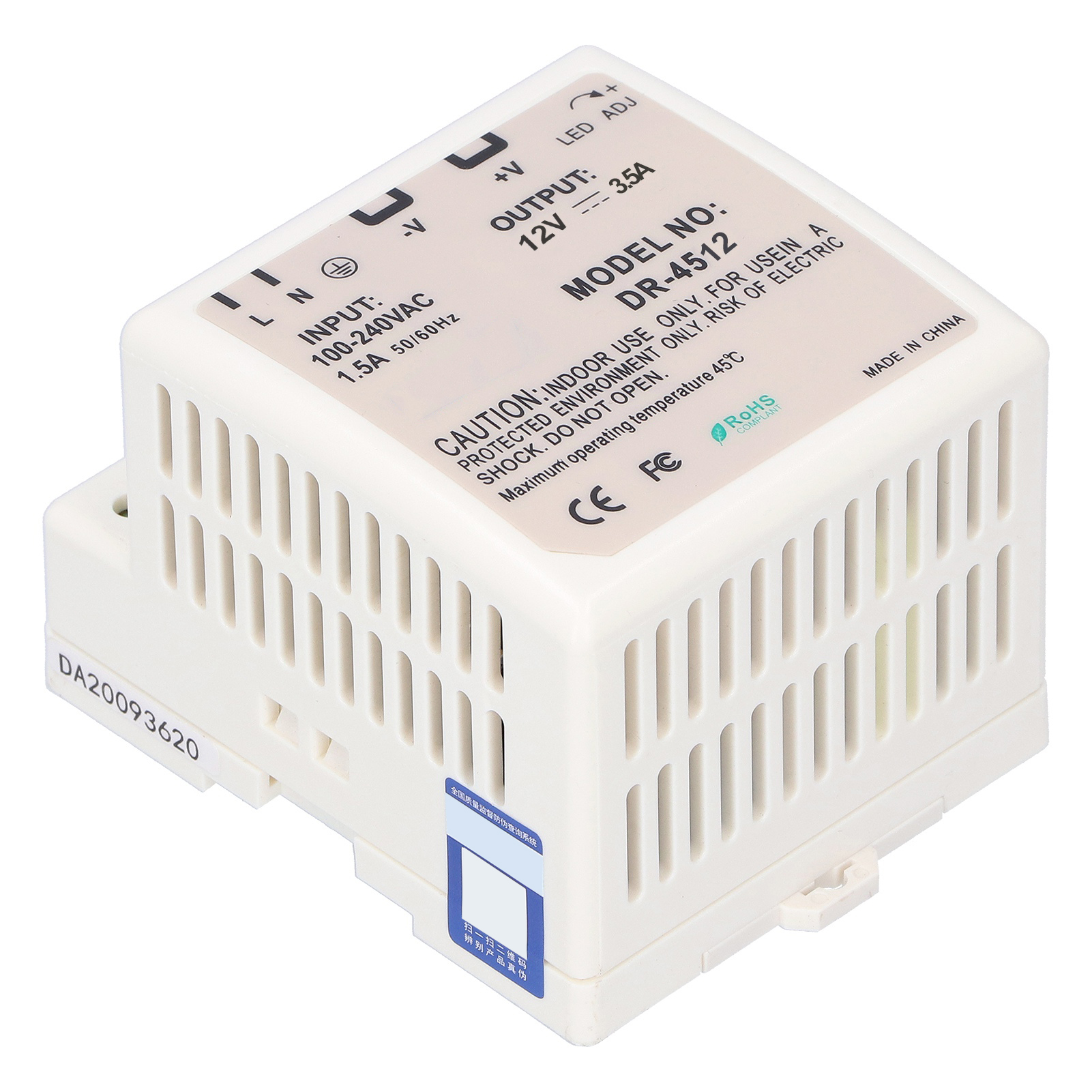 Geregelte Und Einstellbare Led-netzteile Der Serie Dr-45, Din-schienen-schaltnetzteile Der Serie Dr-45-12