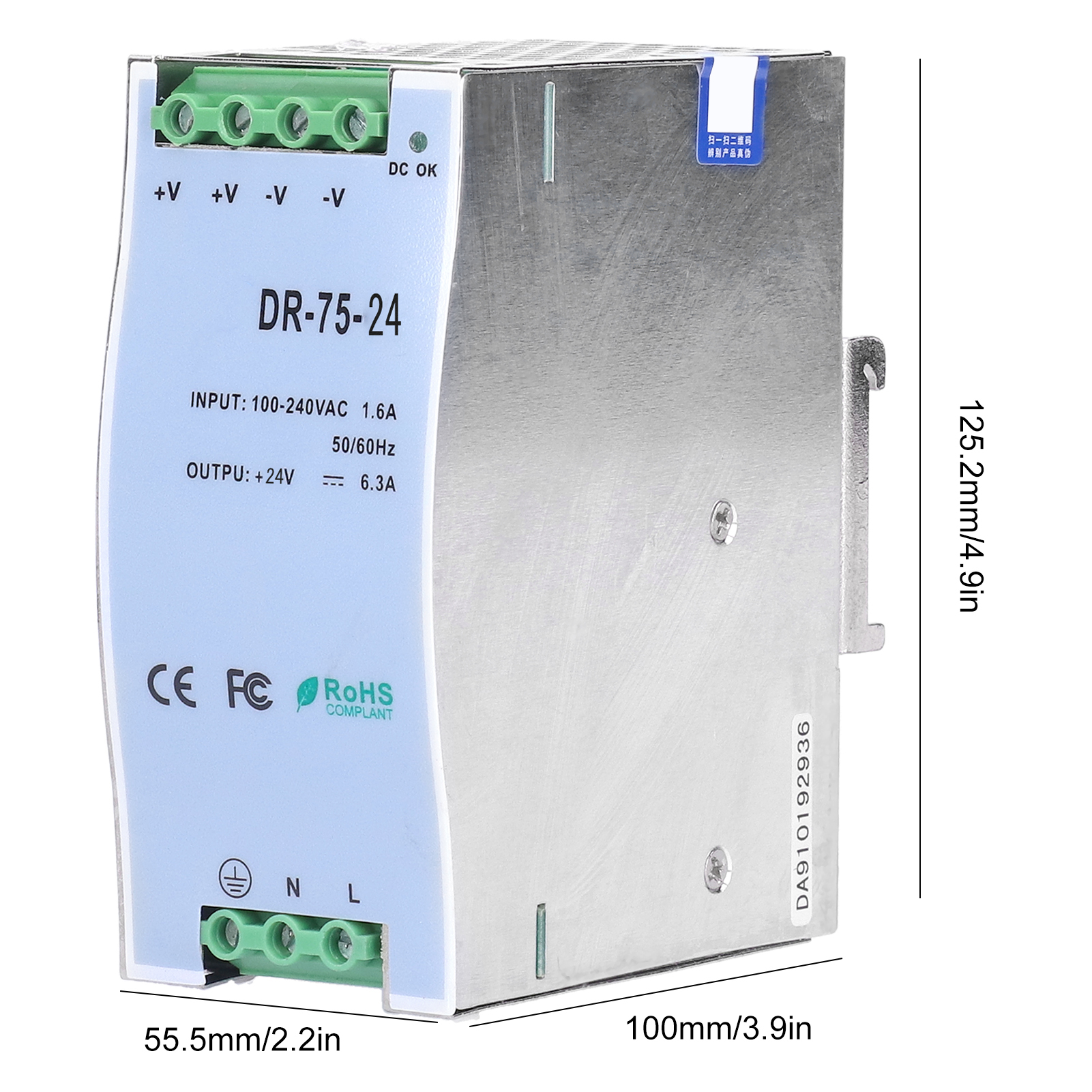Geregelte Und Einstellbare Led-netzteile Der Serie Dr-75, Din-schienen-schaltnetzteile Der Serie Dr-75-24