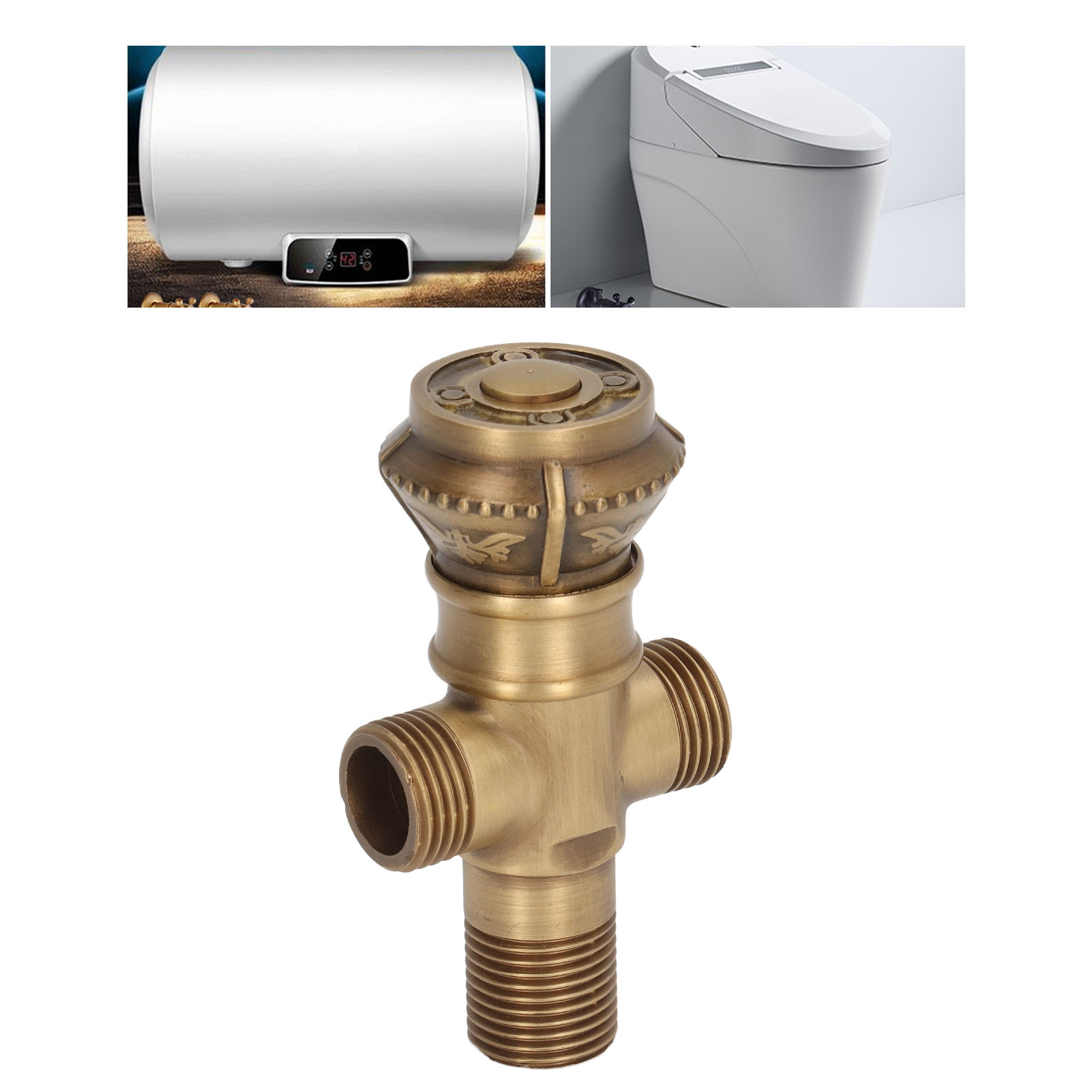 Eckarmatur Aus Messing, Eckarmatur Im Europäischen Antikstil, Eckarmatur Für Wc-warmwasserbereiter (warm- Und Kaltwasser)