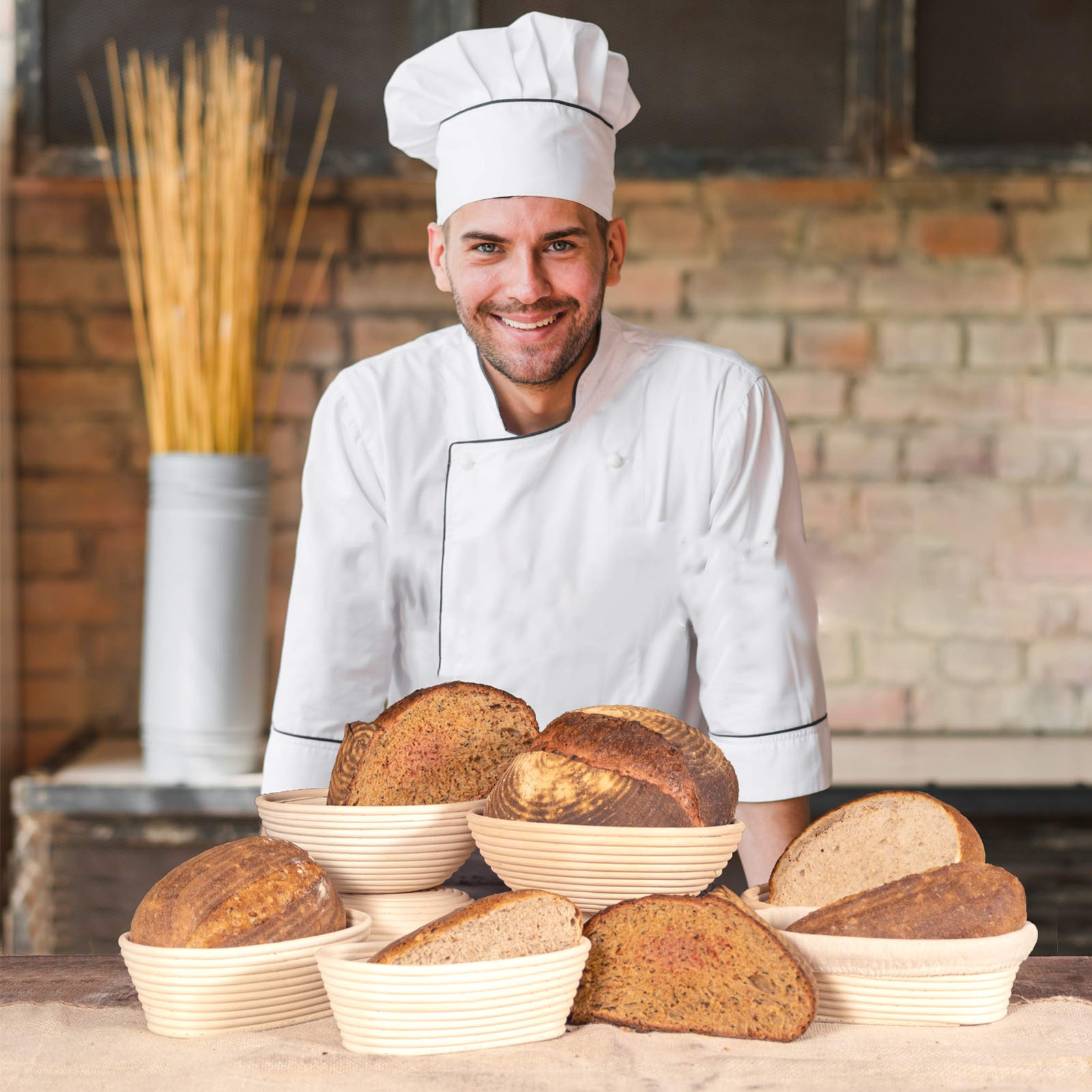 Set Aus 25 Cm Großen Ovalen Kuchenformen Aus Rattan Im Europäischen Stil Zum Gehenlassen Von Landbrot