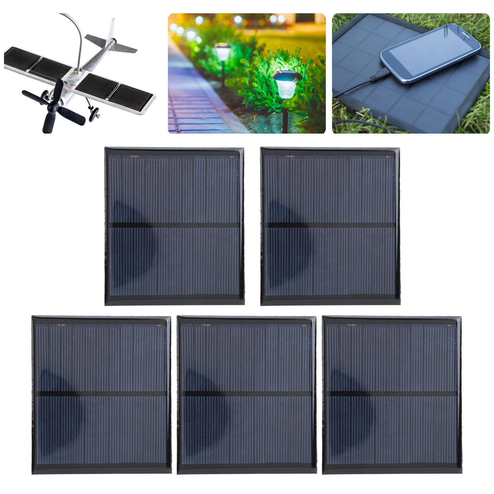 5,5 V Dc 160 Ma Epoxidharz-solarpanel + 30 Cm Rotes Und Schwarzes Kabel