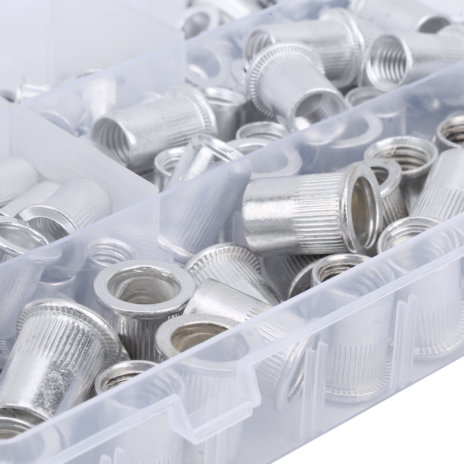 175 Flachkopf-aluminiumnieten, Nutmuttern Und Rändelnieten In Einer Schachtel