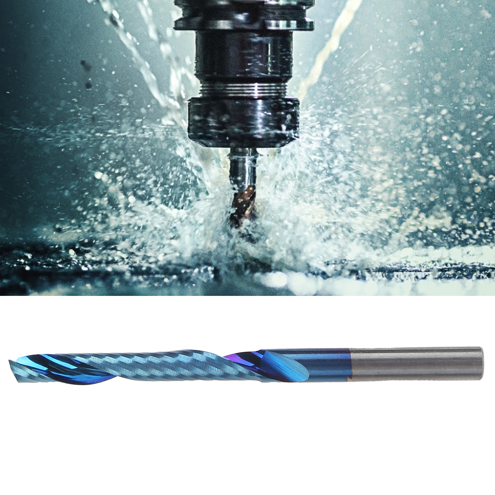 Einzahniger Aluminium-spiralfräser 42855, Blaue Ausführung