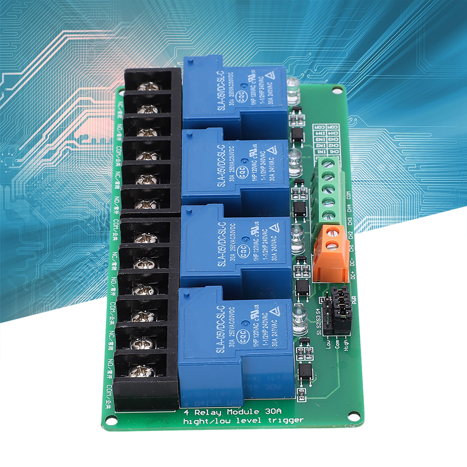 4-kanal-relaismodul, 30 A, High/low-pegel-triggerung, Sps-automatiksteuerung Für Smart Home, 5 V.