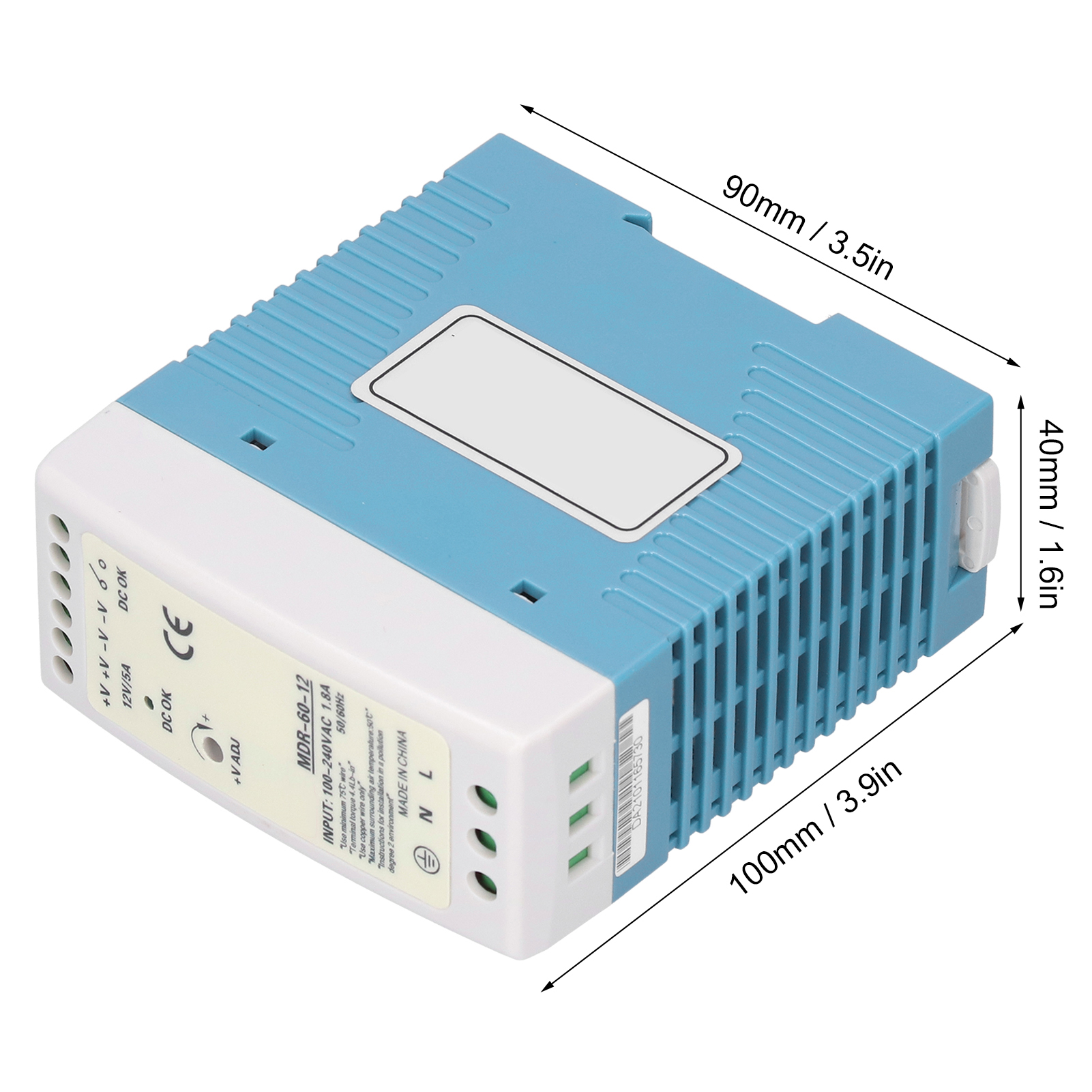 Berm@mdr-60-12 60w/12v/5a Schaltnetzteil, Ultraflache Schiene, Industriequalität