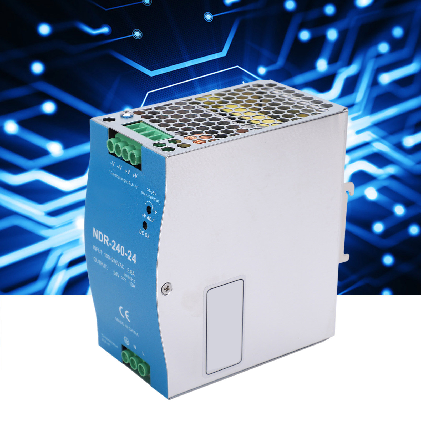 Berm@ndr-240-24 Schienenmontiertes Schaltnetzteil Für Industrielle Sps-steuerschränke, Sensoreingangsspannung 100–240 V Ac