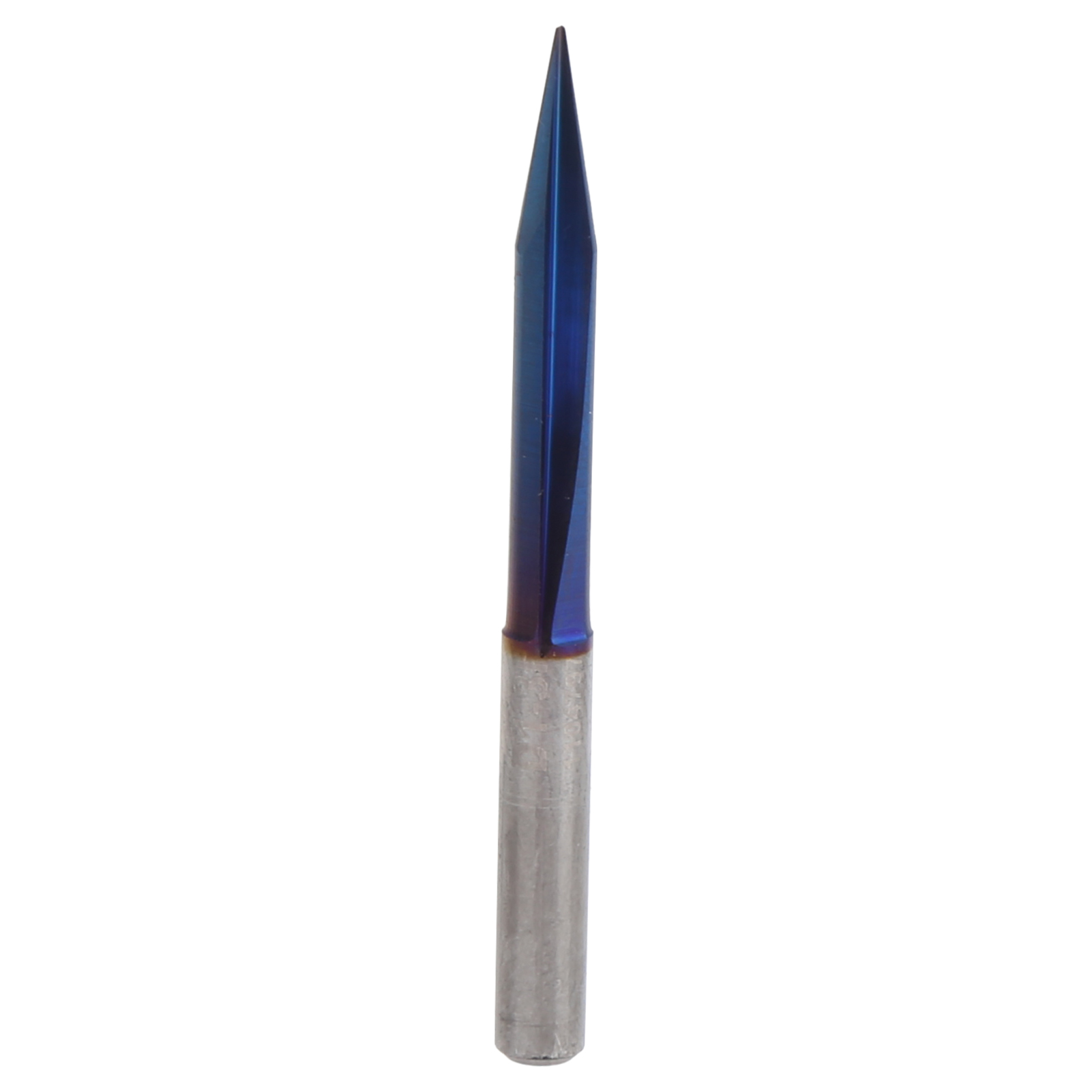 Doppelseitig Geschliffenes, Spitz Zulaufendes V-förmiges Gravierwerkzeug Mit Gerader Nut, 4 Mm Schaft, 40,520 Blau Plattierter V-förmiger Gravierkopf Mit Gerader Nut.