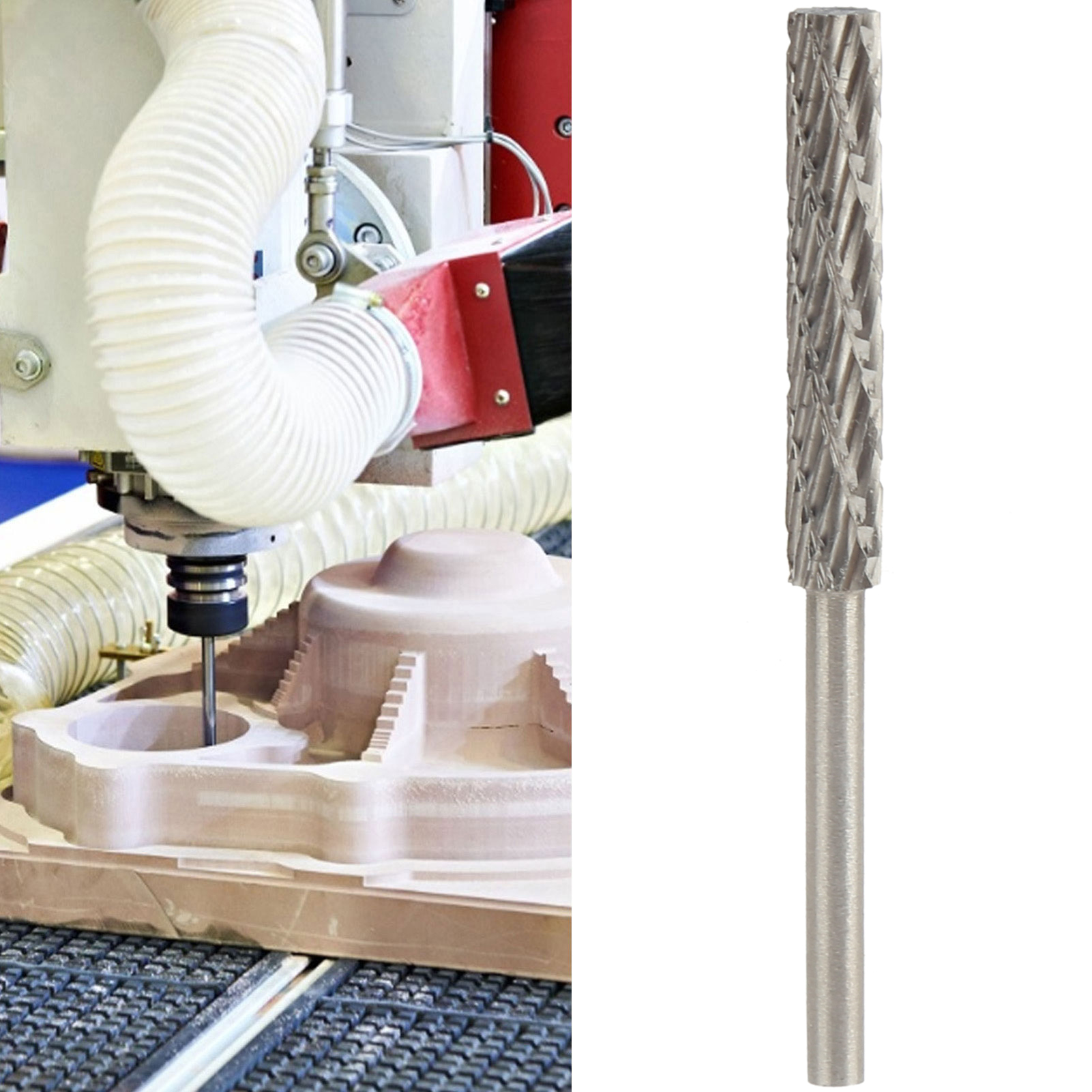 Rotationsfeile Aus Wolframstahl Mit Doppelmuster, Schleifkopf Für Holz- Und Metallbearbeitung, Zylindrischer Hartmetall-rotationsfräser Zum Gravieren 3x4x30x54