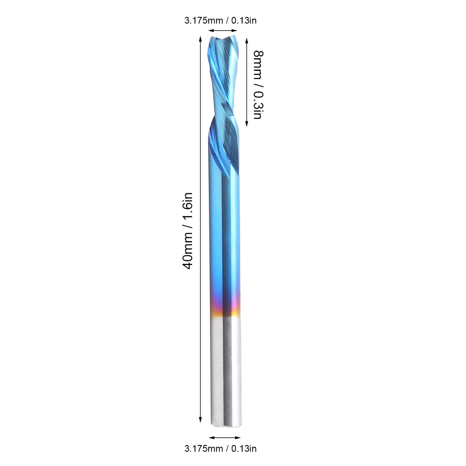Linksgängiger Doppelschneidfräser, 3,1753,175840 Mm, Blau Verzinnt.