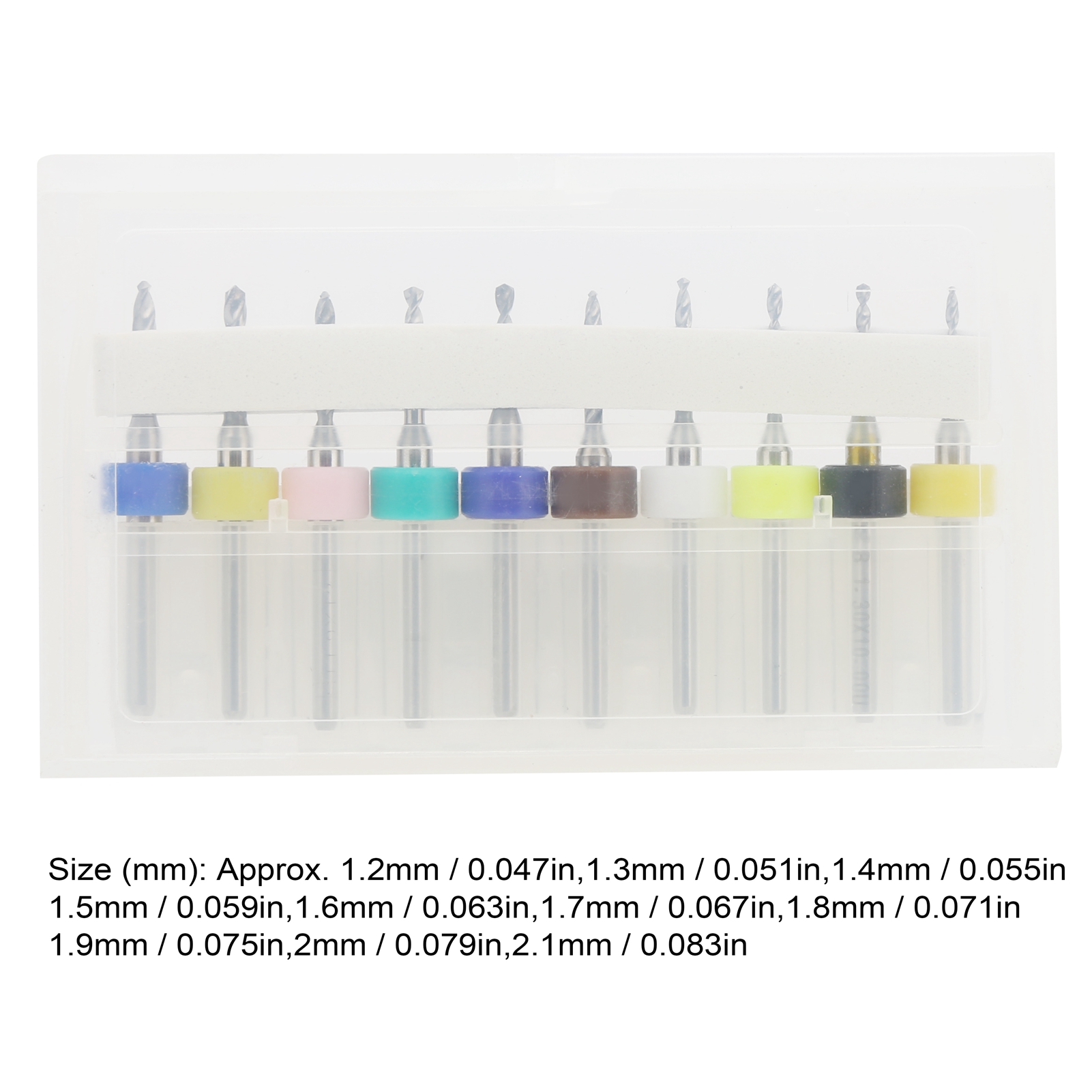 Set Mit 10 Miniatur-legierungsbohrern Mit Festem Schaft, Geeignet Für Leiterplatten, Durchmesser 1,2-2,1 Mm.