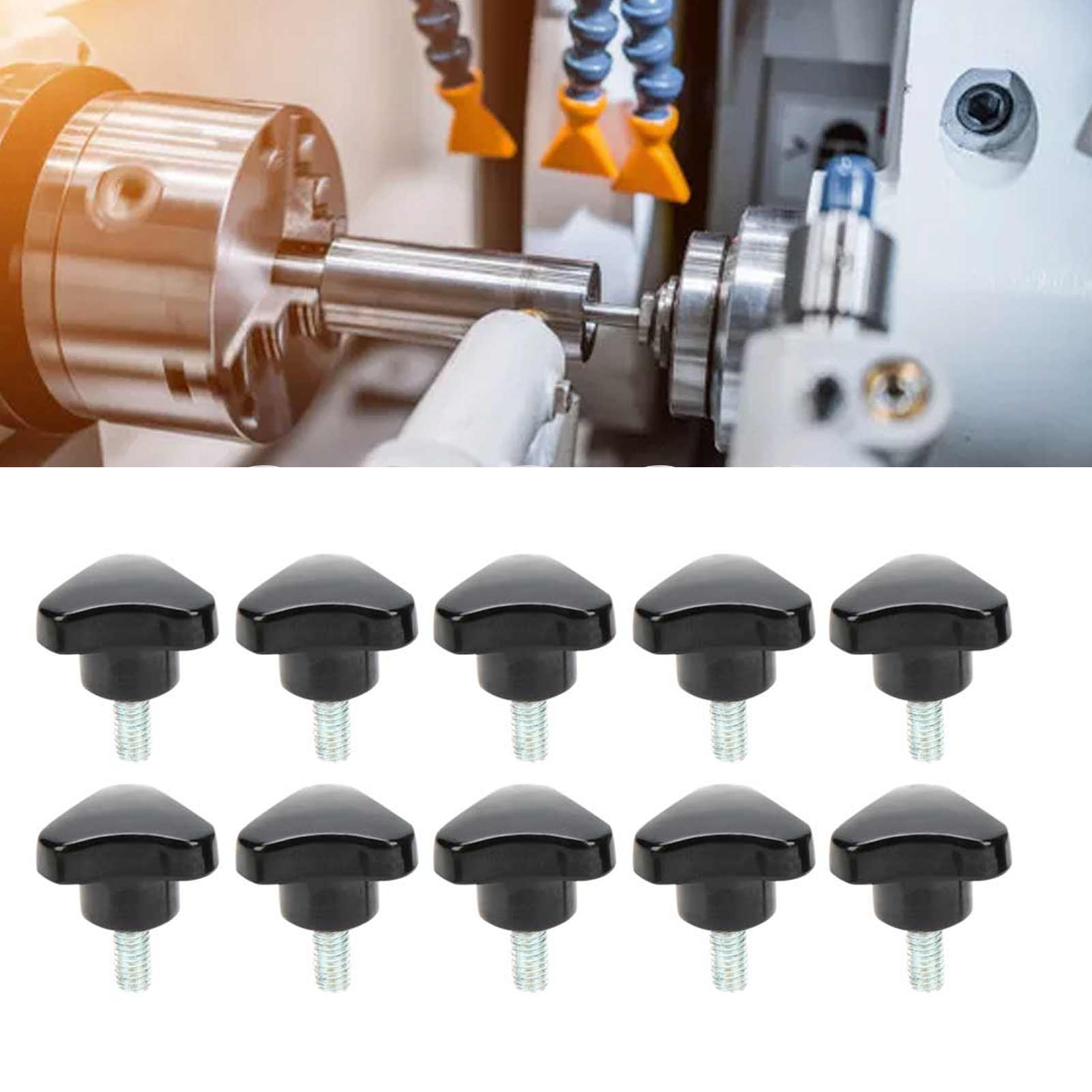 10 Werkzeuge Für Dreh-, Bohr-, Fräs-, Hobel-, Schleif- Und Bohrmaschinen. Inklusive Handfester Einstellknöpfe Mit Dreieckigen Griffen, M52510.