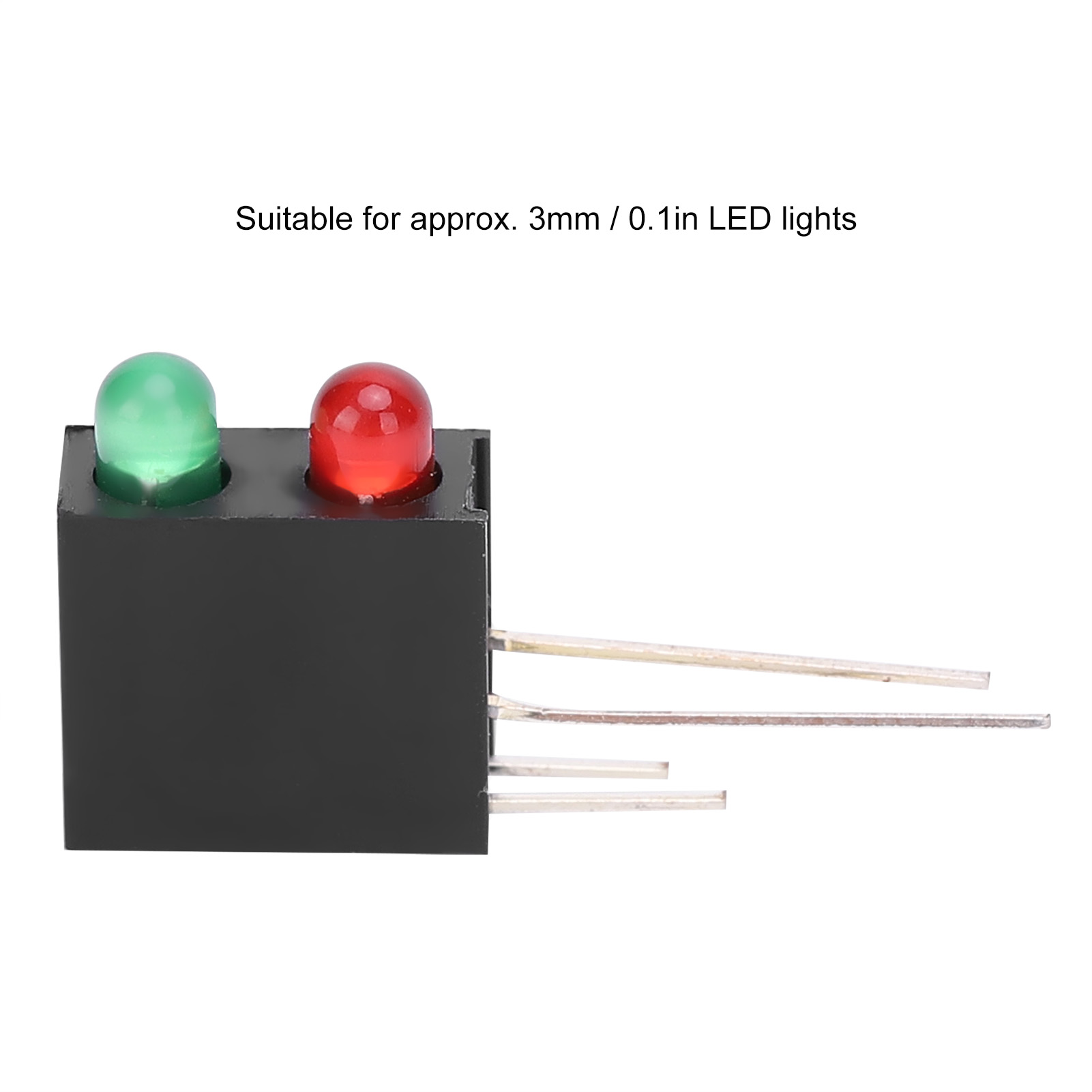 Hochleistungsfähiger 3-mm-bicolor-sockel Mit Zwei Löchern In Rot Und Grün, Schwarze Quadratische Lampenfassung Mit 90 Grad Gebogenen Beinen, Led-lampenfassung Mit Lampe.