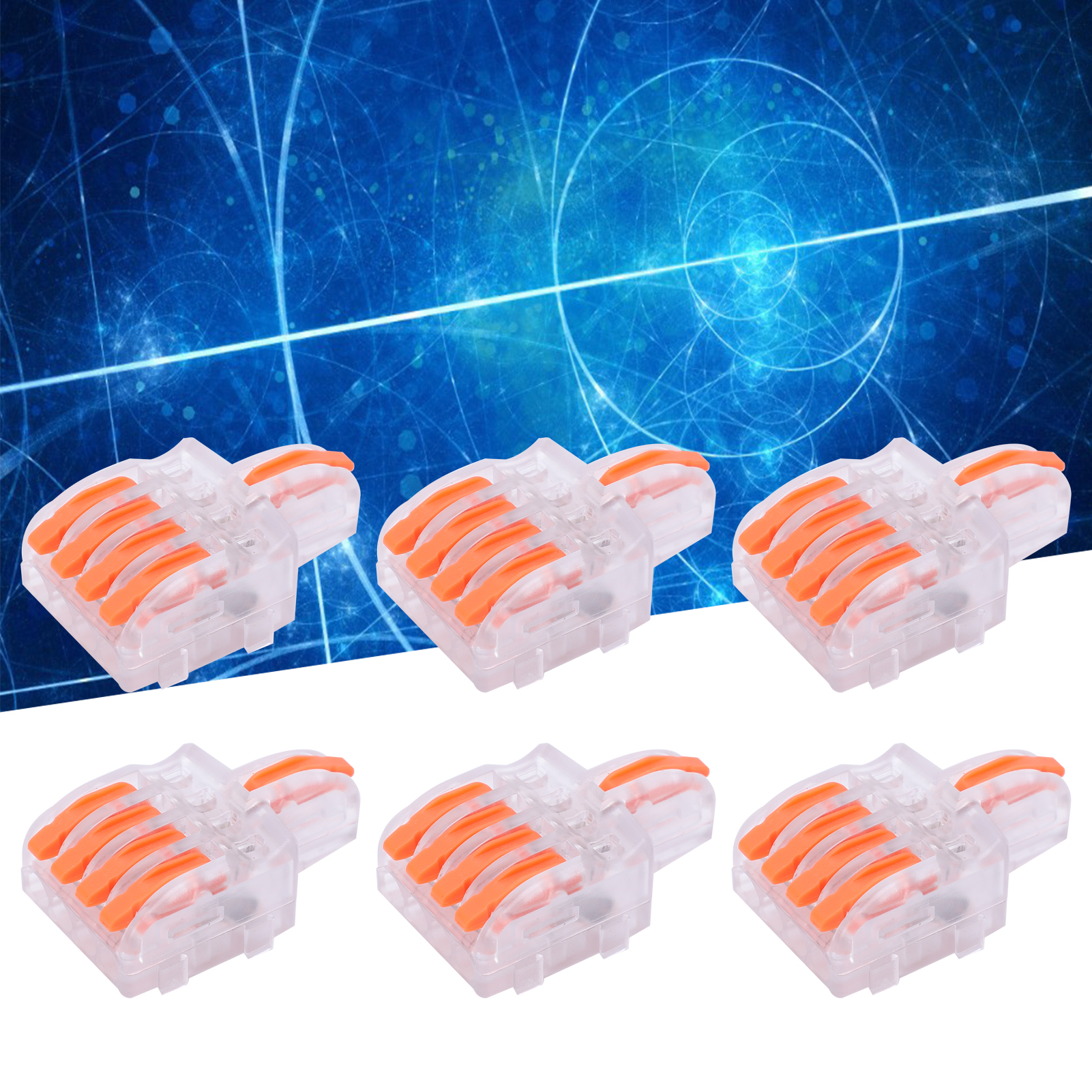Packung Mit 20 Transparenten T-klemmen Mit Schnellanschluss, Druckknopf-splitter, Parallelanschluss, Einem Eingang Und Vier Ausgängen, Transparent Spl-f14 Orange