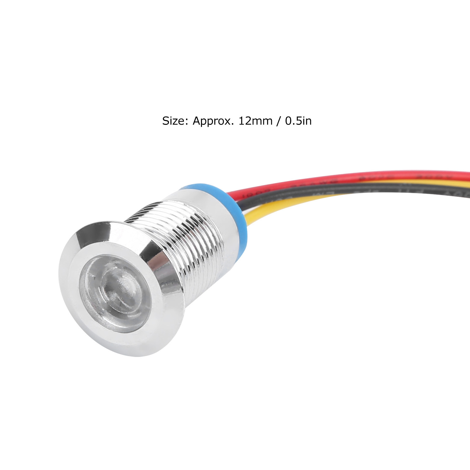 Vier Sets Werden Zusammen Verkauft, 12-24v, 12mm Wasserdichte Zweifarbige Led-anzeigen Aus Metall (rot Und Gelb).