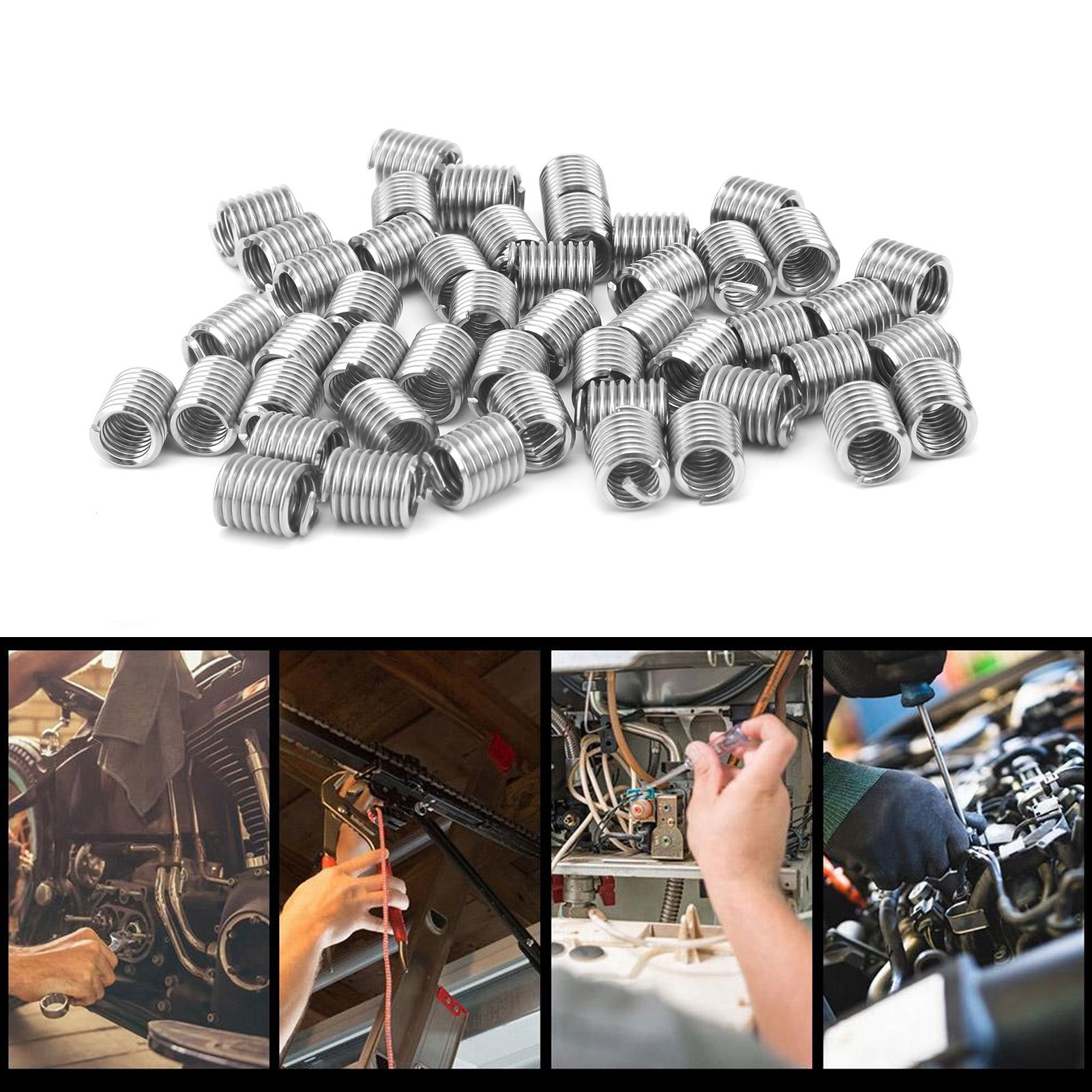 50 Stück, Us-standard 1/4"-20 Stahldraht-gewindeschutz- Und Reparaturhülse