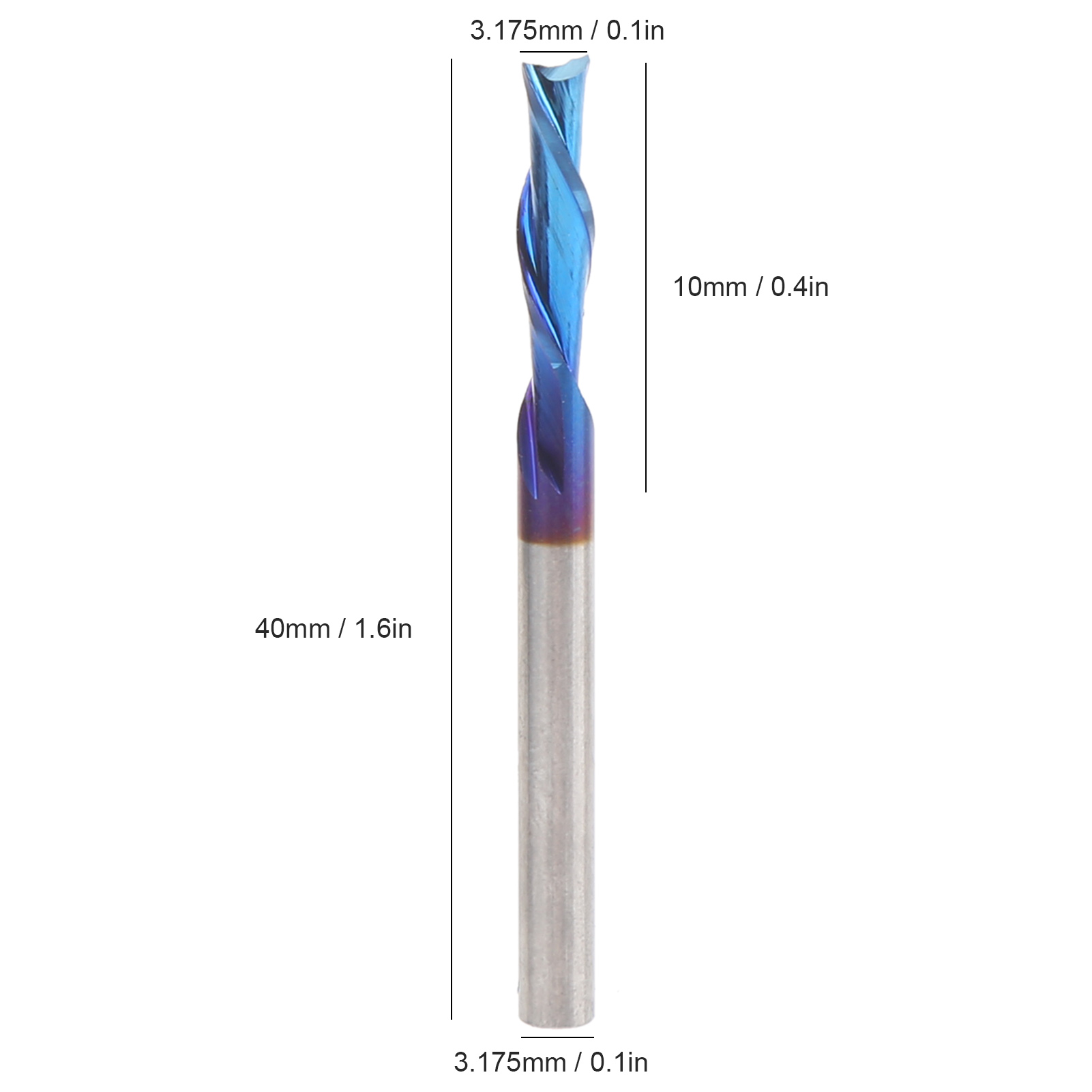 Linksgängiger Doppelschneidfräser, 3,1753,1751040 Mm, Blau Verzinnt.