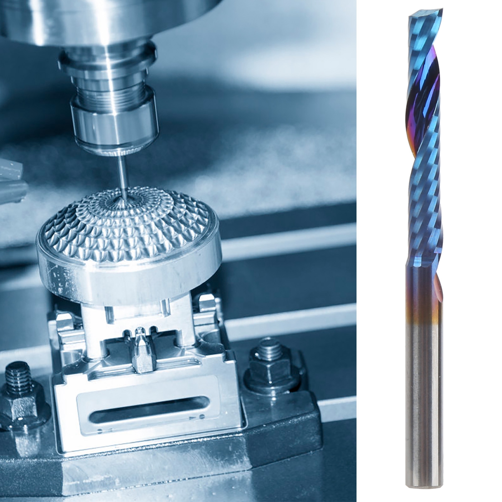 Blau Beschichteter, Einteiliger Spiralfräser Für Aluminium (42550)