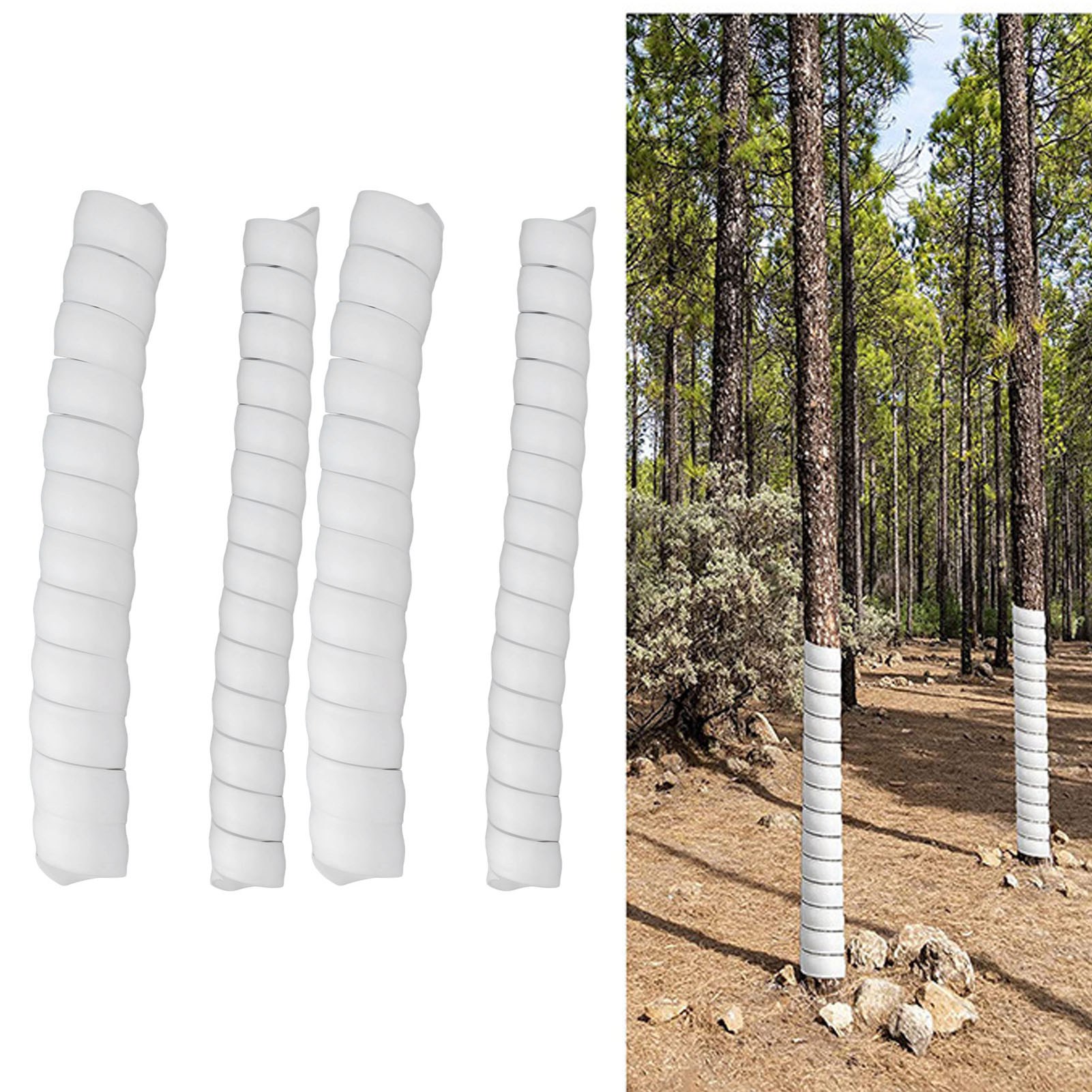 Baumstammschutz, Spiralförmiger Baumschutz Aus Kunststoff, Rindenschutz, Schlauchschutzhülle, Rindenschutzfolie, Setzlingsschutzhülle (4-teiliges Set)