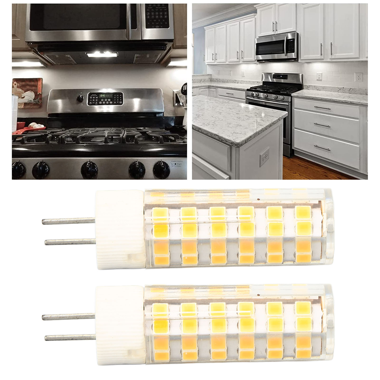 G8 Led-lampe, Dimmbare Mikrowellenlampe, 6 W, Entspricht Einer 60-w-halogenlampe (540 Lm), 76 Warmweiße Leds.