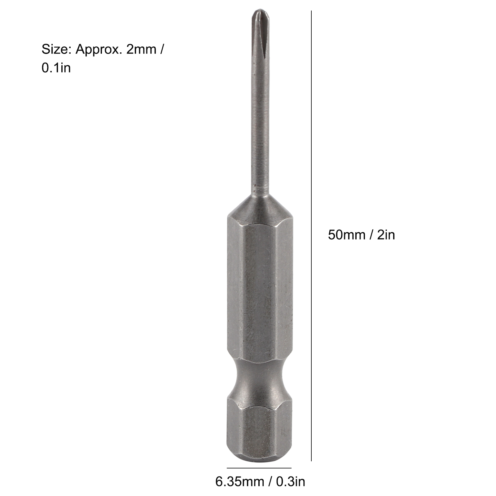 2-mm-kreuzschlitz-schraubendreherbit, Gehärteter Schraubendreherbit Mit Magnetischer Spitze S1/4