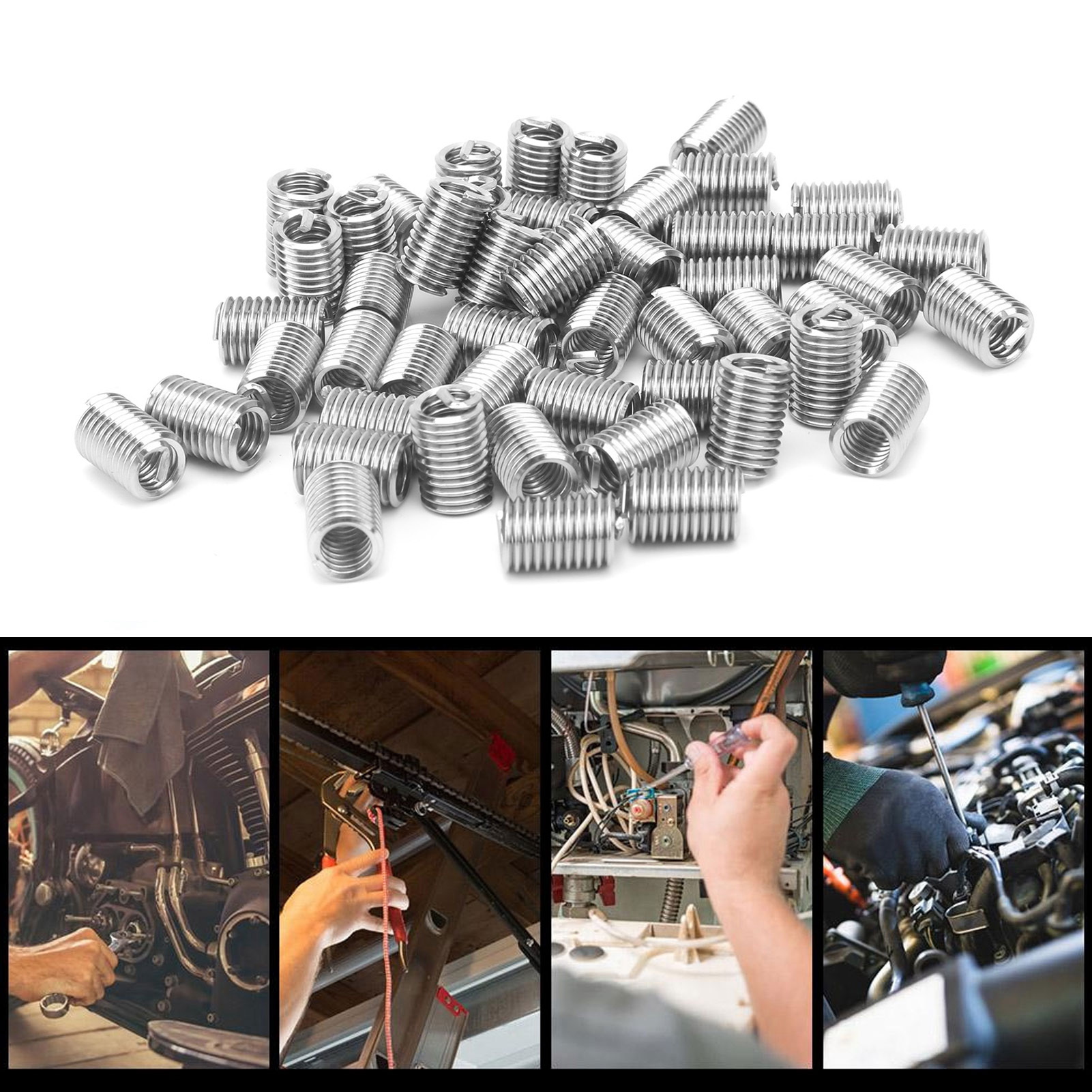 50 Us-standard-gewindeeinsätze Aus Stahl, 1/4"-20, 2,5d Gewindeschutz- Und Reparaturhülsen