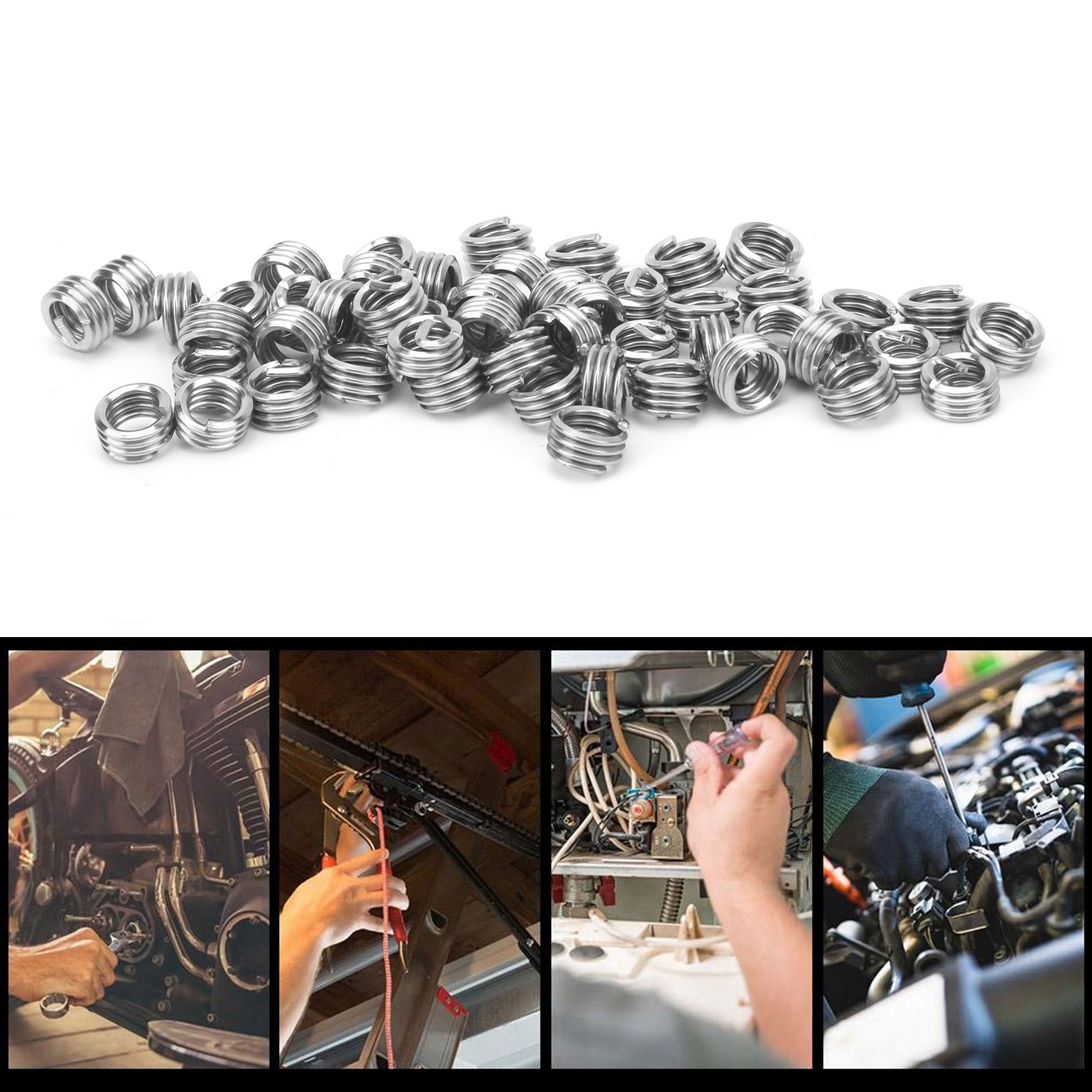 50 Gewindeeinsätze Aus Amerikanischem Standardstahl 1/4"-20, 1d Gewindeschutz- Und Reparaturhülsen