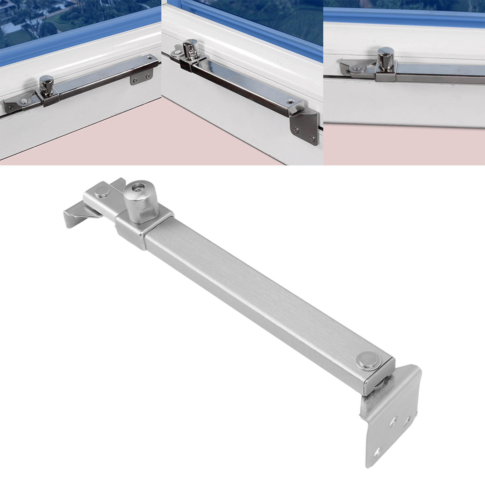 Teleskopierbarer Fensterabstandhalter Aus Aluminiumlegierung, Spannungsbegrenzer Für Nach Außen Öffnende Türen Und Fenster, Scharnierpositionierungsschlaufe, Winddichter Abstandhalter Modell 02