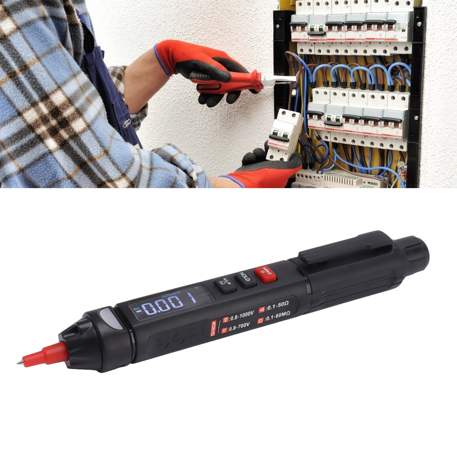 Spannungsprüfer Im Stiftformat Mit Farbbildschirm, Phasenfolgezähler, 3-in-1-digitalanzeige, Automatischer Erkennung Und Messung, Serie Et8908