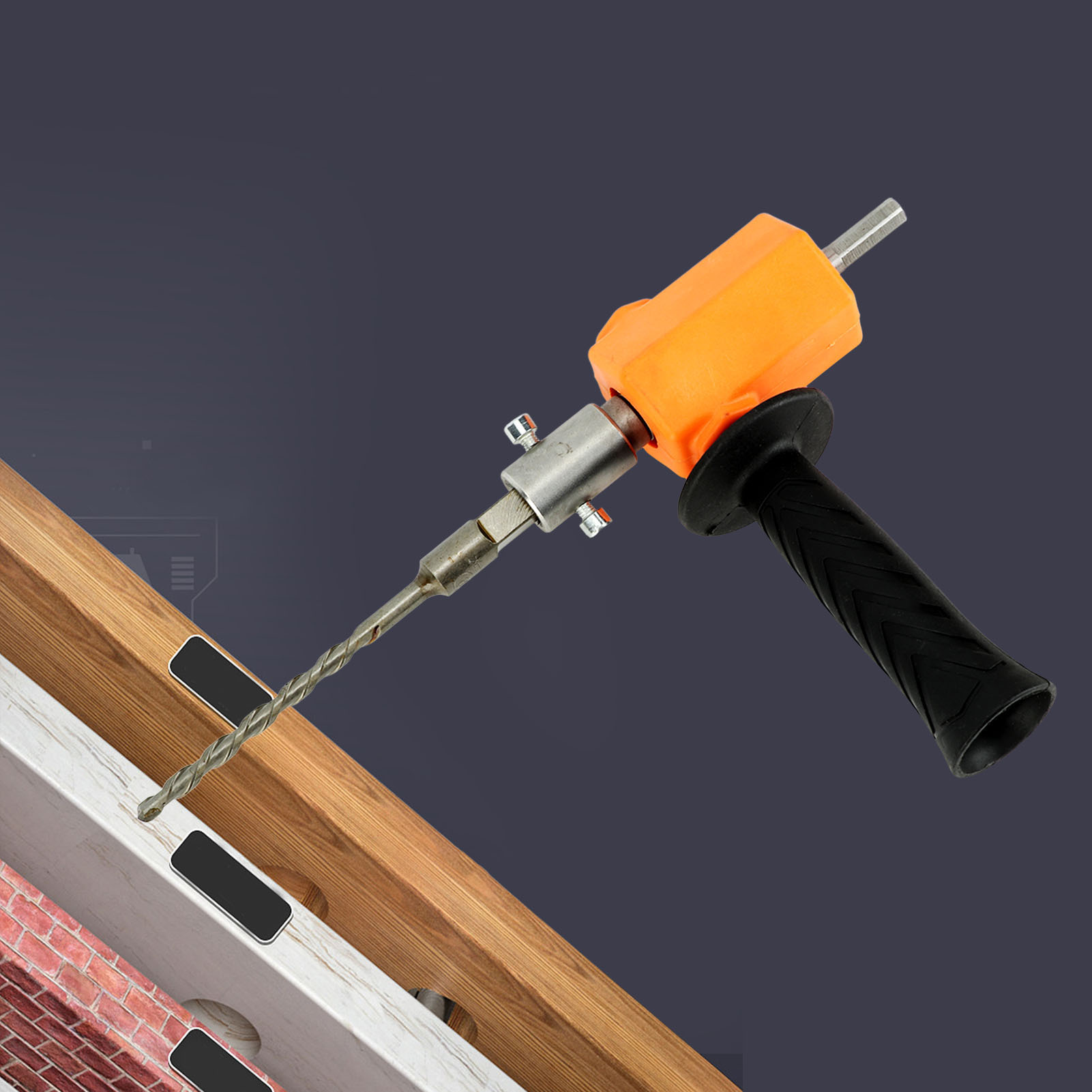Adapter Für Elektrische Bohrmaschine Zu Schlagbohrmaschine, Adapter Für Schlagbohrmaschine, Umbaukopf, Modifikator Für Schlagbohrmaschine, Vierkantfutter, Schraubendreherbit, Orange.