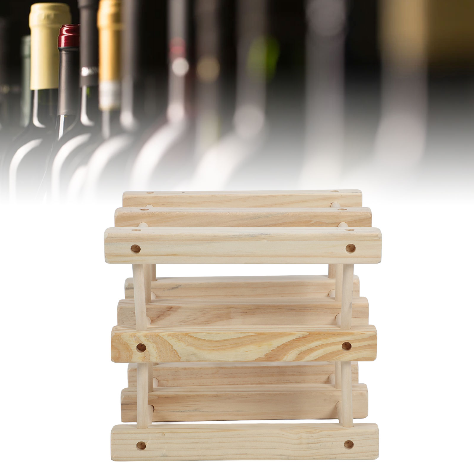 Selbstgebautes Weinregal Aus Holz, Eleganter Weinständer Im Europäischen Stil, Inklusive Weinschrank Für Sechs Flaschen.