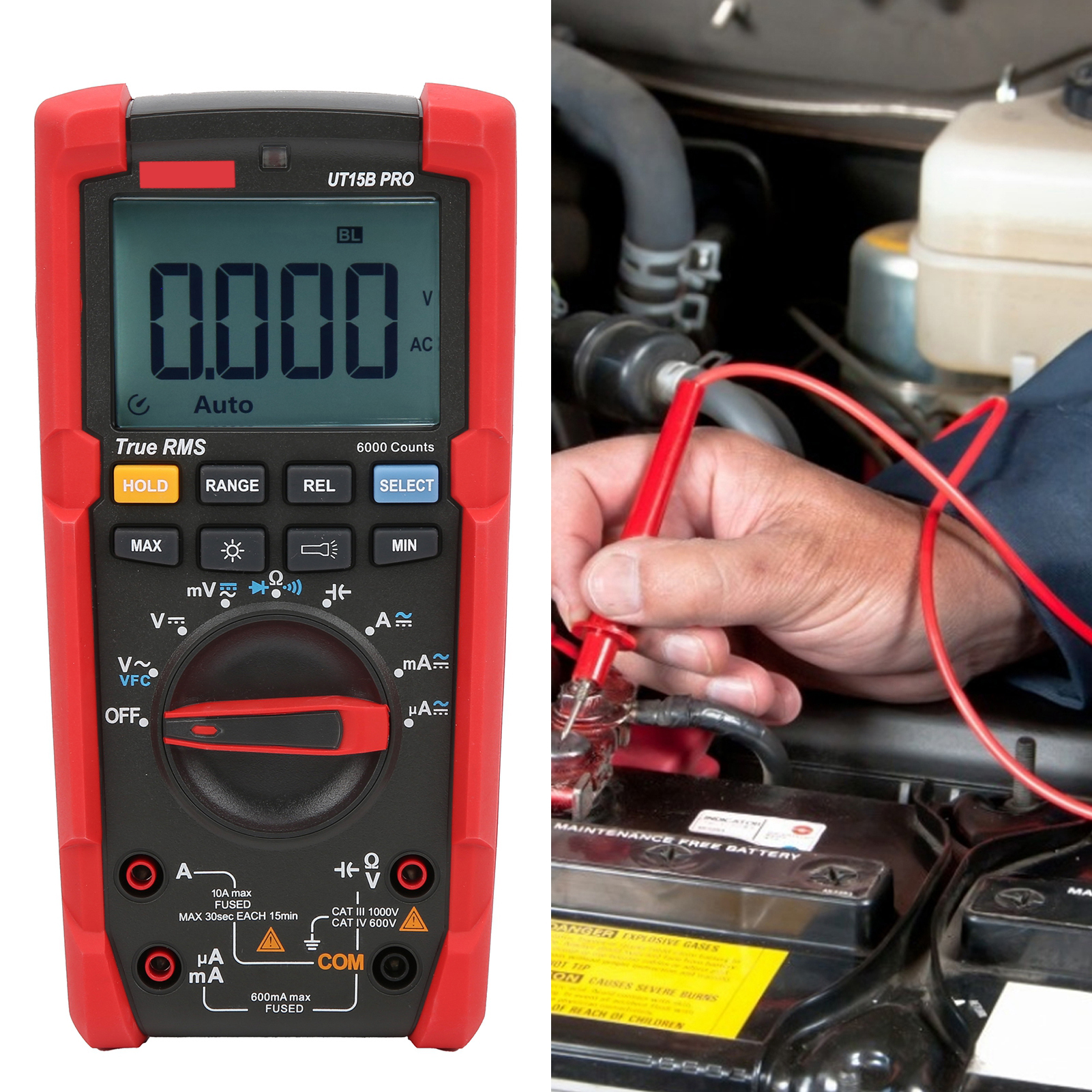 Uni-trend Ut15b Pro True Rms Digitalmultimeter, Intelligentes Multimeter Mit Verbrühungsschutz Für Elektrische Reparaturen