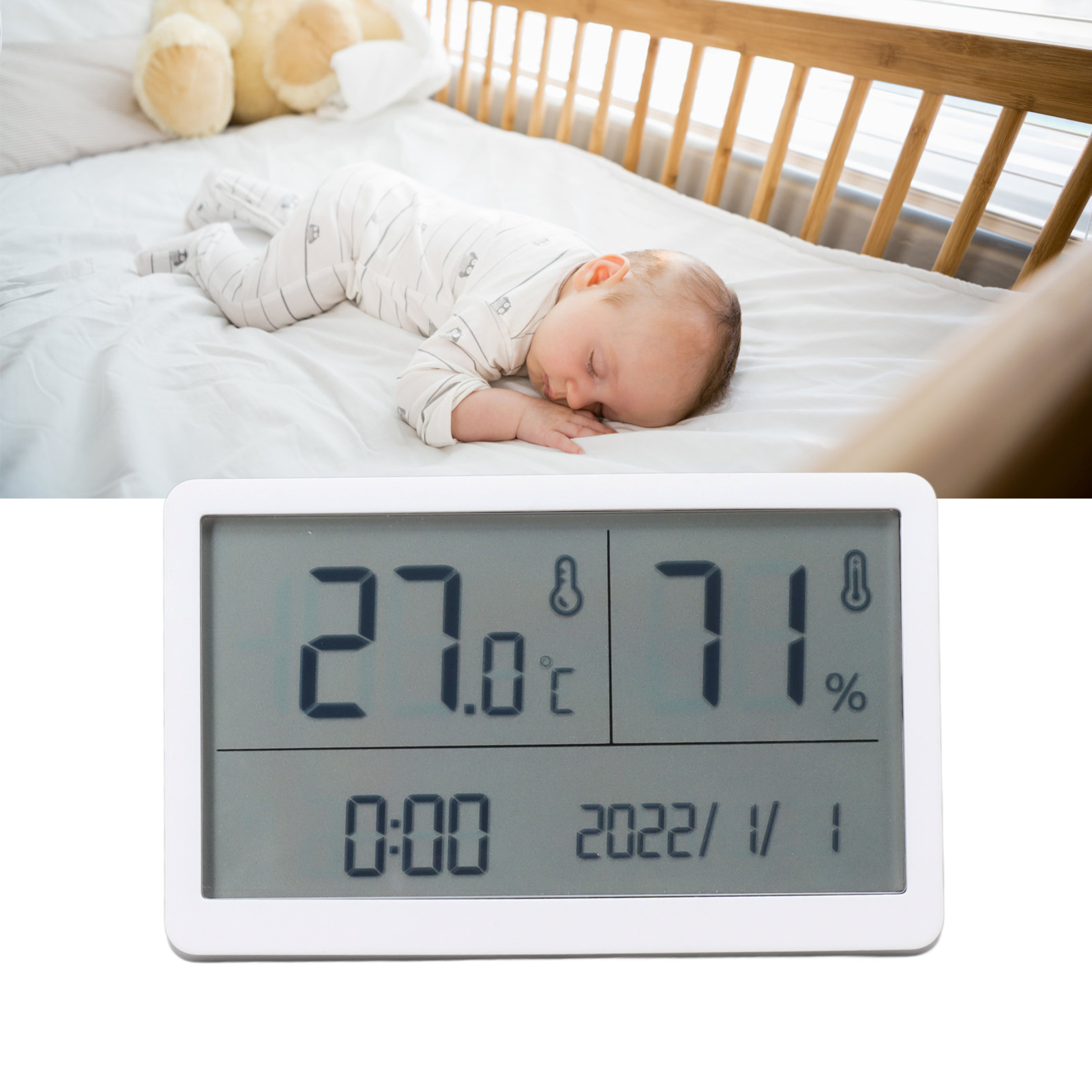 Hochpräzises Digitales Elektronisches Thermometer Und Hygrometer Mit Ständer Für Das Babyzimmer