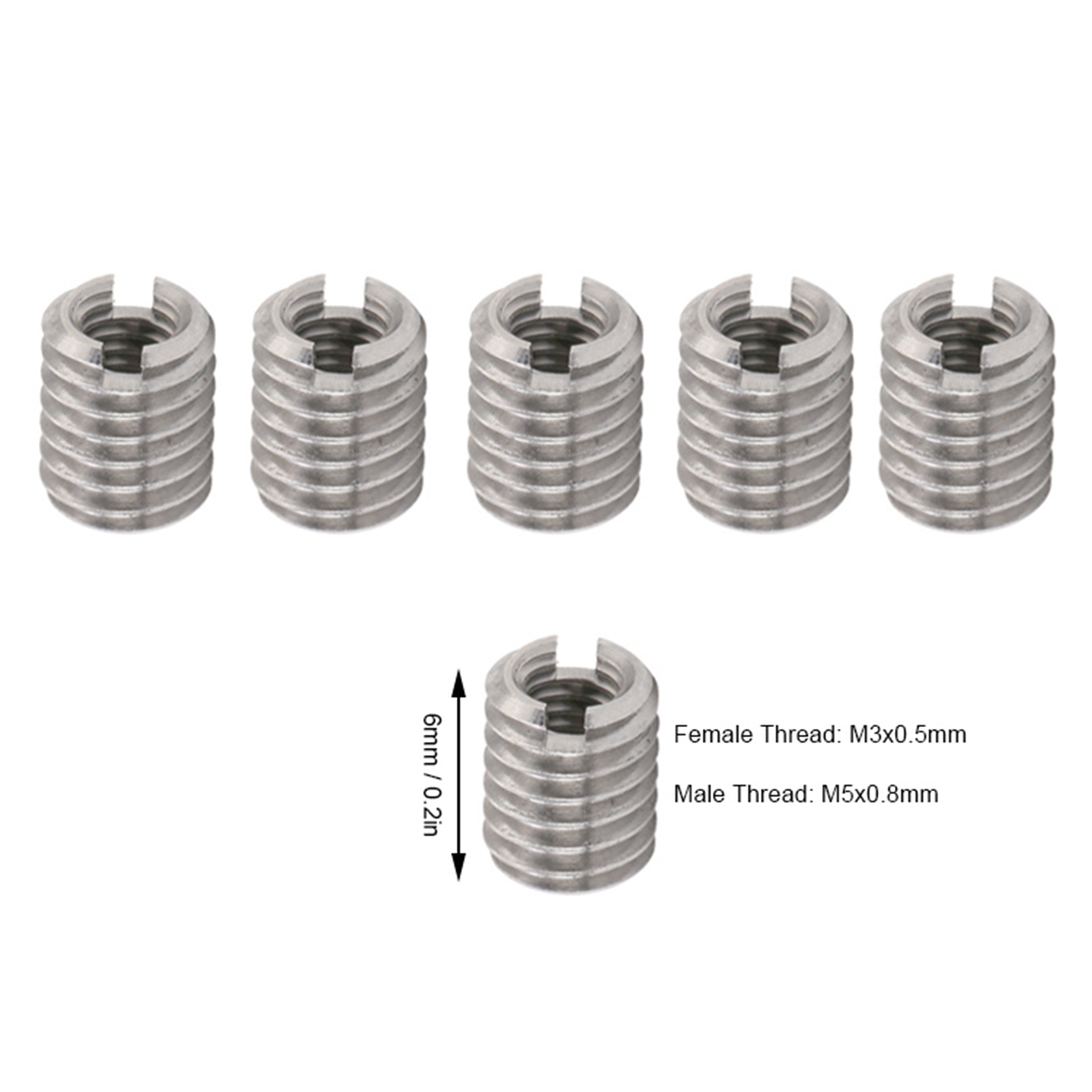 Packung Mit 10 Reparaturmuttern Mit Grobgewinde. Spezifikationen: Innengewinde M30,5, Außengewinde M50,8, Länge 6 Mm.