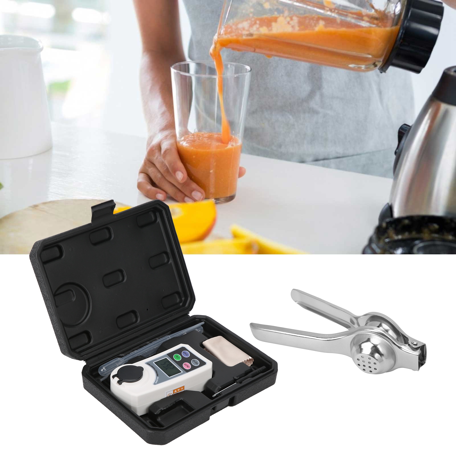Smsz-j Digitales Salinometer Und Saccharimeter, Refraktometer, Fruchtzuckeranalysator, Zuckergehaltsmessgerät