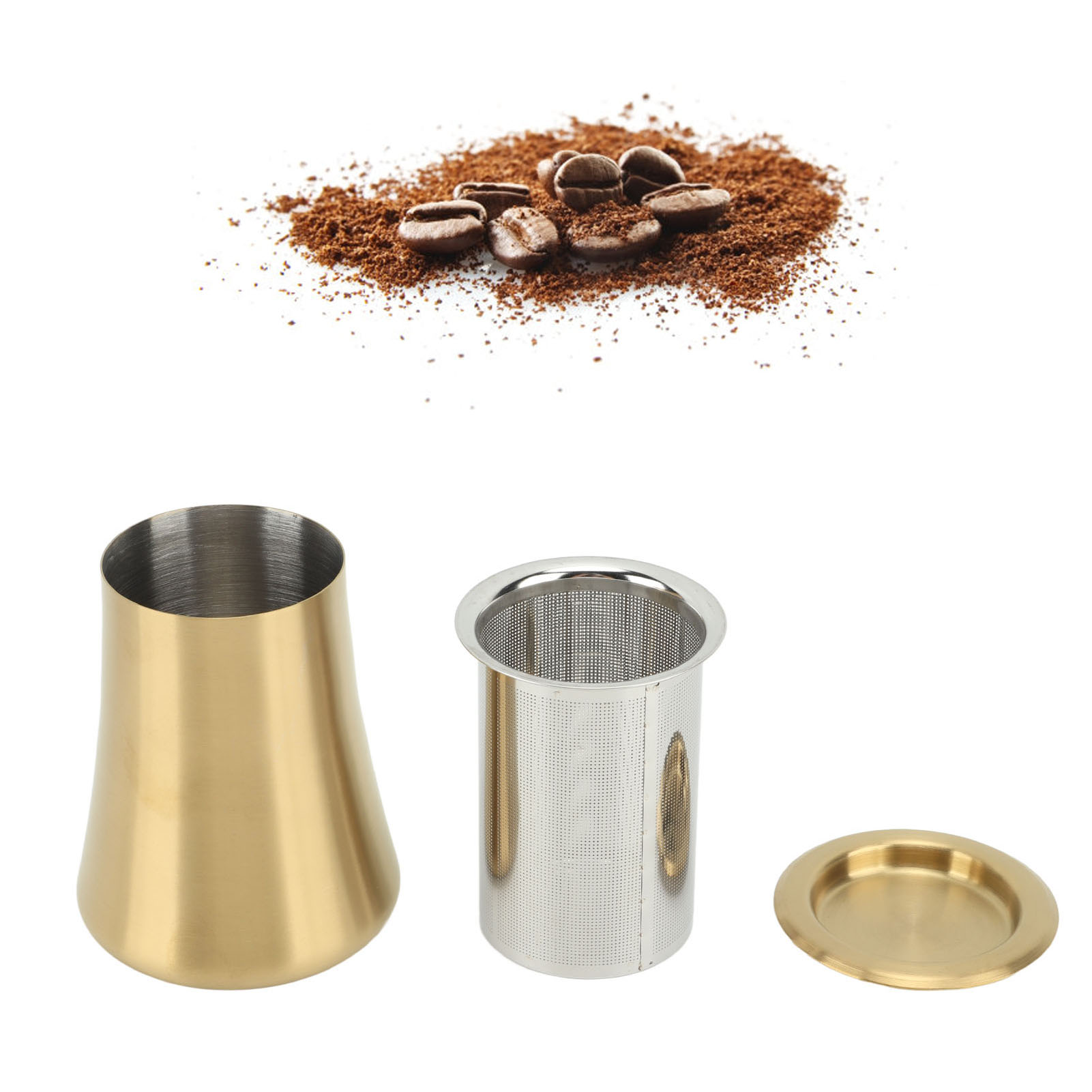 Vergoldetes Kaffeesieb Aus Edelstahl 304, Feines Kaffeesieb Für Langsames Brühen, Kaffeefilterbecher.